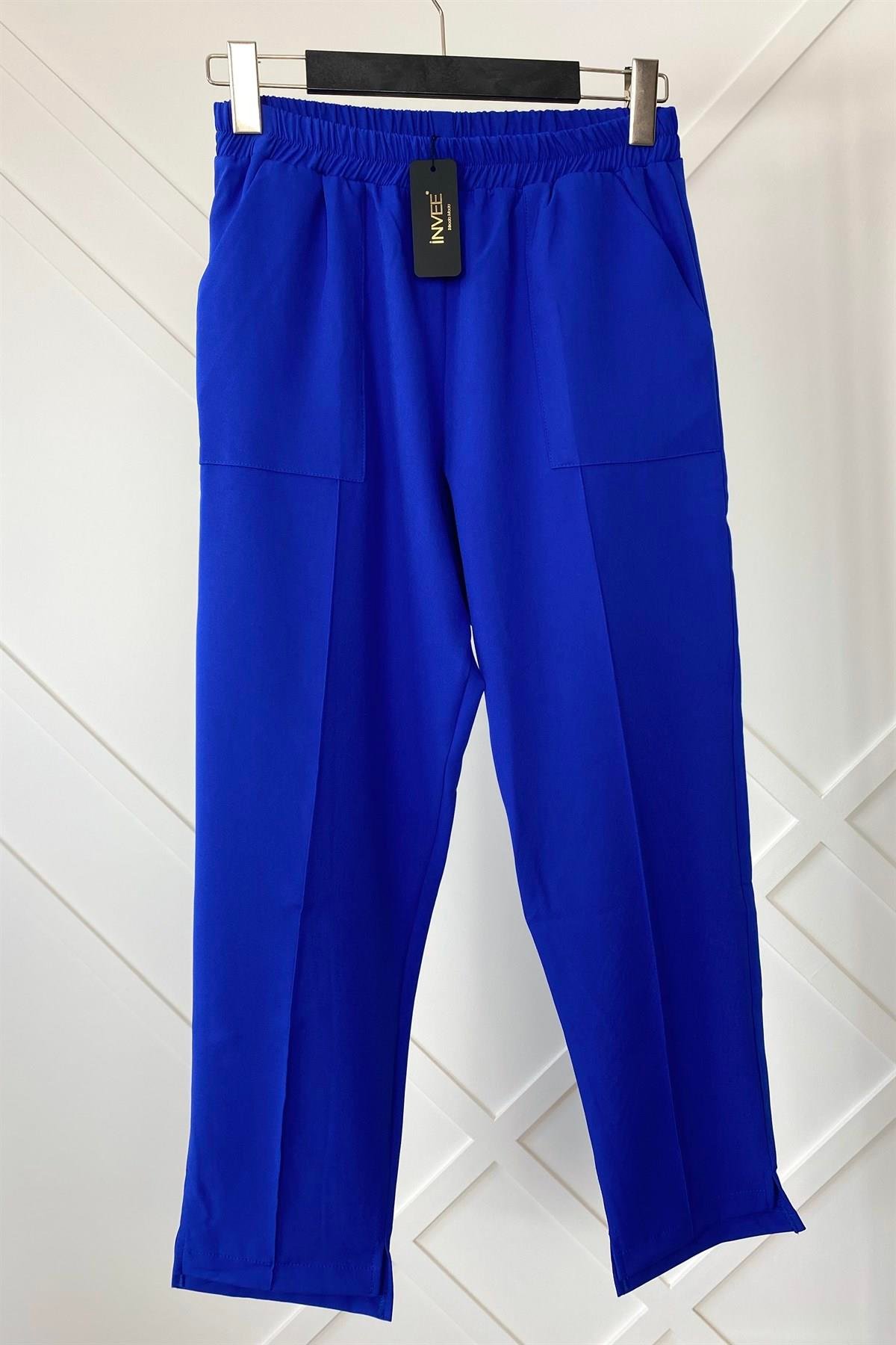 İNVEE İnvee 6315 Paça Ön Kısa Arka Uzun Pantolon - Saks  Pantolon