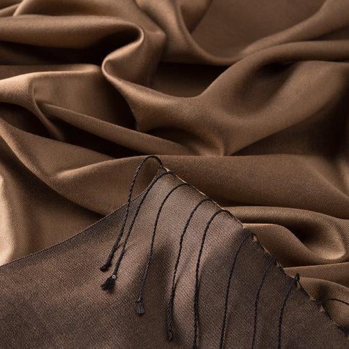 İPEKEVİ İpekevi 00927 Çift Taraflı İpek Şal - Sütlü Kahve  Şal 