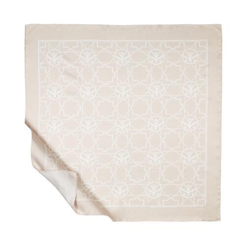 İPEKEVİ İpekevi 01118 Seljuk Monogram Tivil İpek Eşarp - Açık Fondöten  Eşarp 