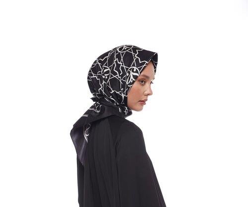İPEKEVİ İpekevi 01118 Seljuk Monogram Tivil İpek Eşarp - Lacivert  Eşarp 