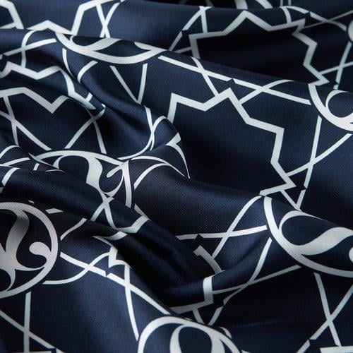 İPEKEVİ İpekevi 01118 Seljuk Monogram Tivil İpek Eşarp - Lacivert  Eşarp 