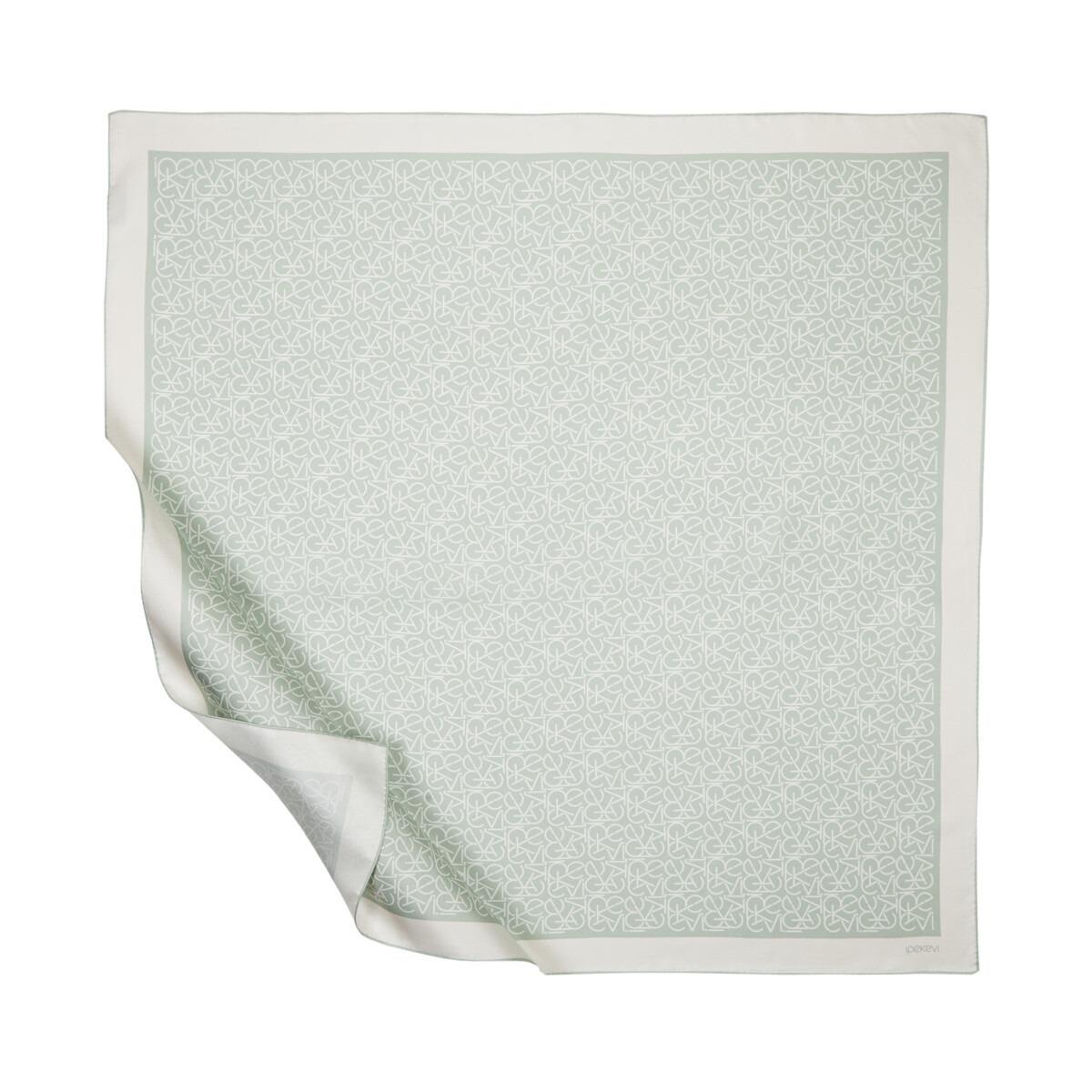 İPEKEVİ İpekevi 01119 Typo Monogram Tivil İpek Eşarp - Mint Yeşili  Eşarp 