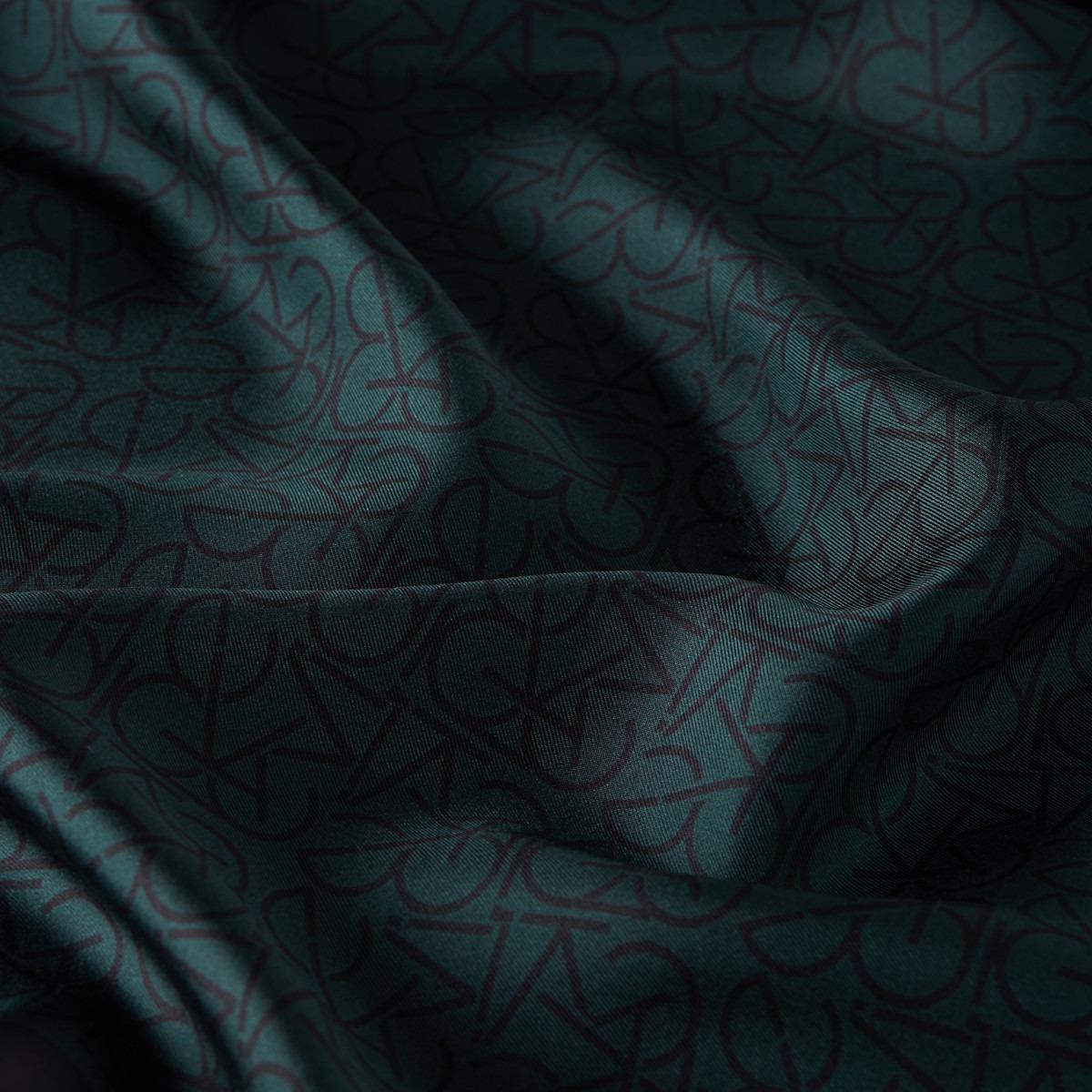 İPEKEVİ İpekevi 01119 Typo Monogram Tivil İpek Eşarp - Çam Yeşili  Eşarp 