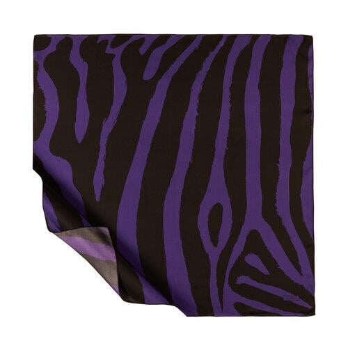 İPEKEVİ İpekevi 01168 Makro Zebra Desenli Tivil İpek Eşarp - Mor  Eşarp 