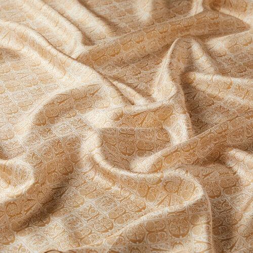 İPEKEVİ İpekevi 01245 Etnik Monogram Tivil İpek Eşarp - Krem  Eşarp 
