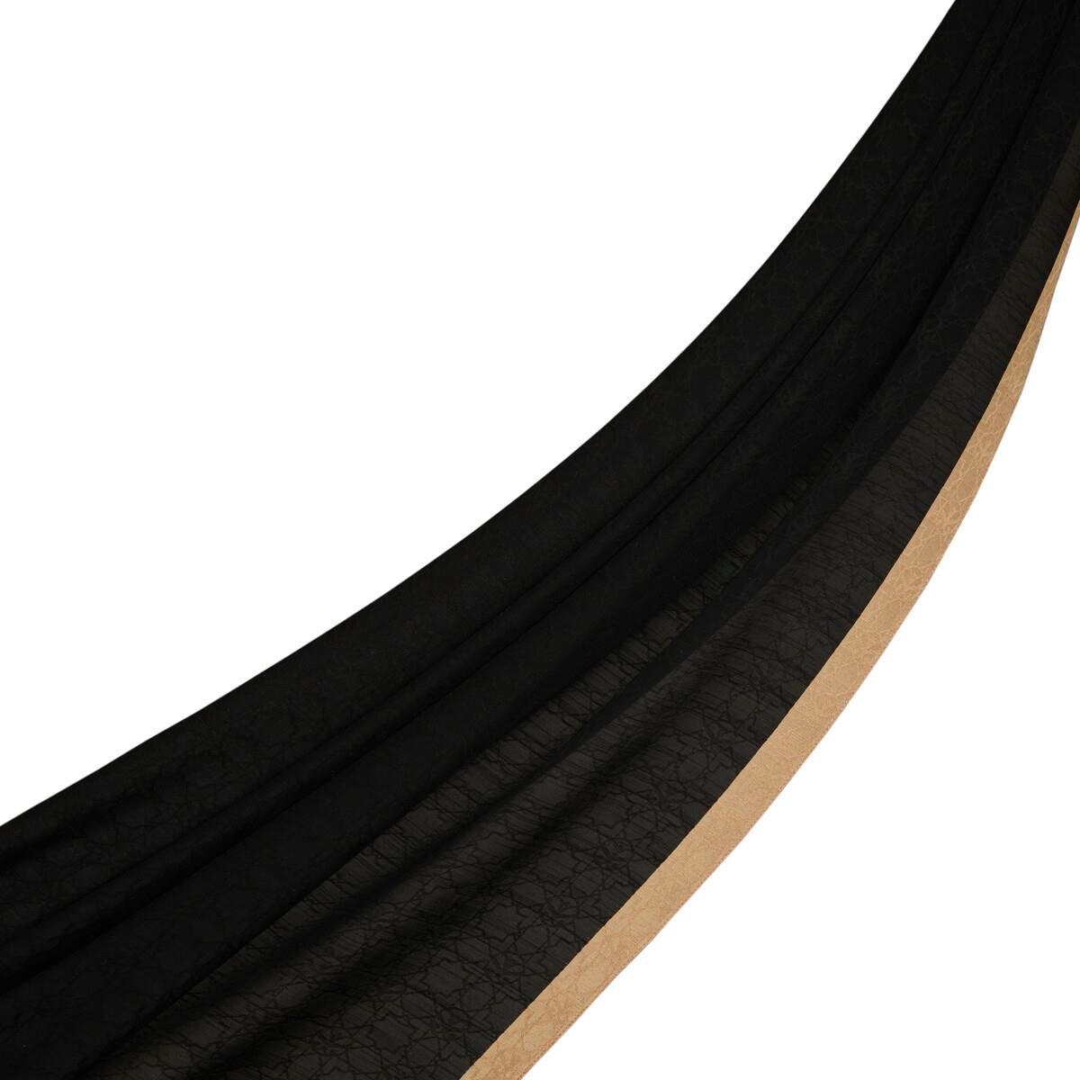 İPEKEVİ İpekevi 04356 Dört Mevsim Monogram Şal - Siyah - Bej  Şal 