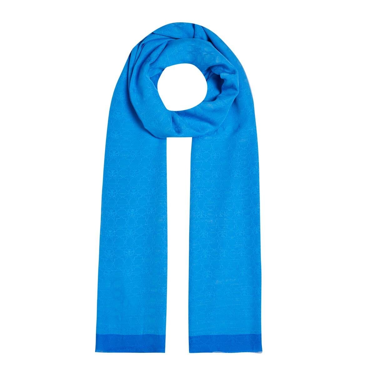 İPEKEVİ İpekevi 04356 Dört Mevsim Monogram Şal - Tropik Mavi İpekevi 04356 Dört Mevsim Monogram Şal - Bilen Giyim Şal 