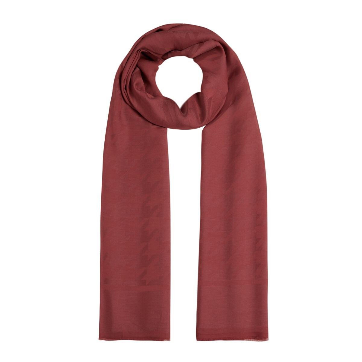 İPEKEVİ İpekevi 04390 Dört Mevsim Kazayağı Desenli Monogram Şal - Osmanlı Kırmızısı İpekevi 04390 Dört Mevsim Kazayağı Desenli Monogram Şal - Bilen Giyim Şal 