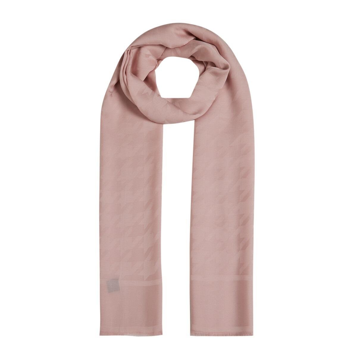 İPEKEVİ İpekevi 04390 Dört Mevsim Kazayağı Desenli Monogram Şal - Pudra Pembesi İpekevi 04390 Dört Mevsim Kazayağı Desenli Monogram Şal - Bilen Giyim Şal 