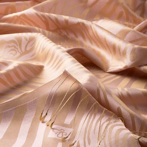 İPEKEVİ İpekevi 05139  Zebra Jakar Desenli İpek Şal - Pudra  Şal 