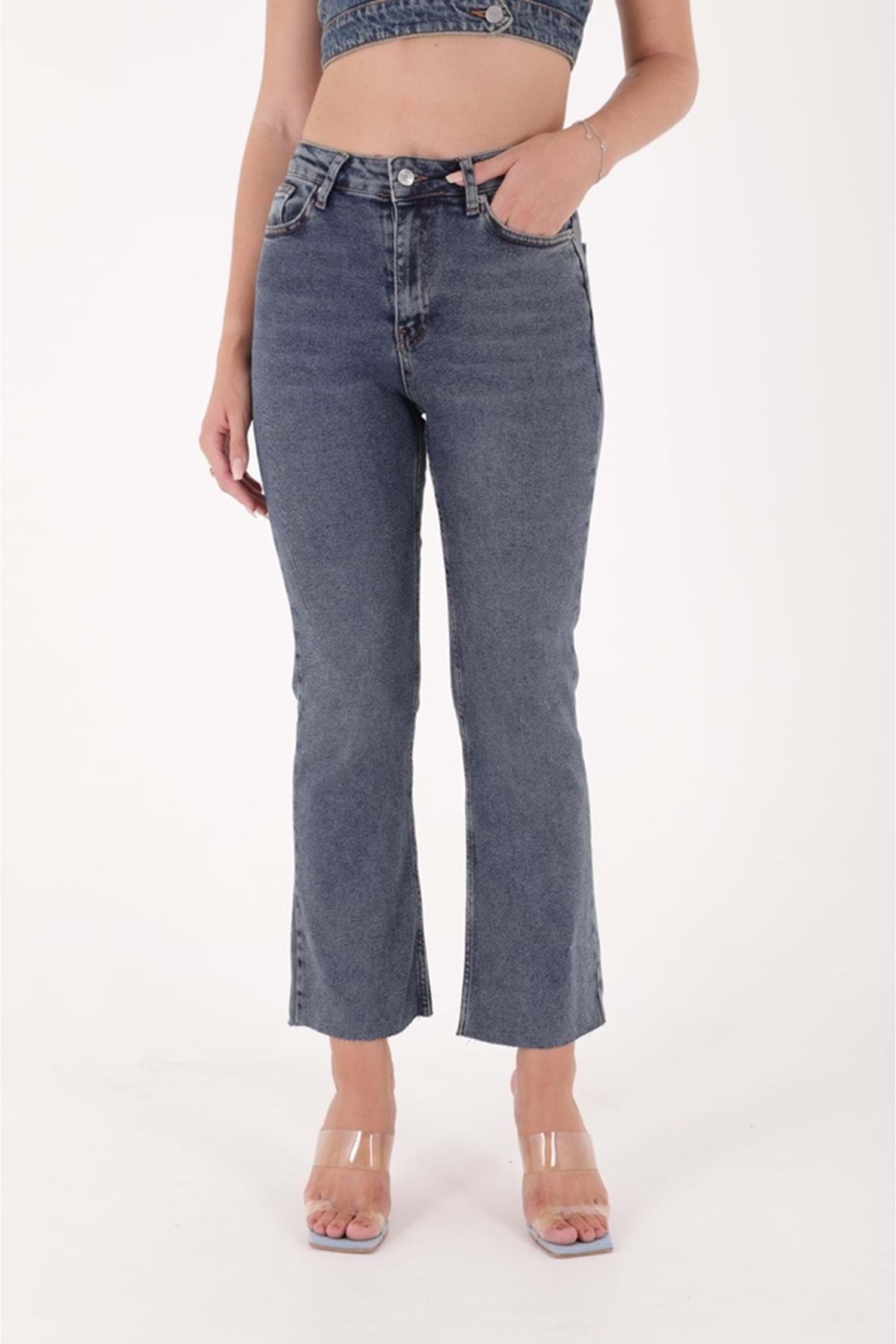 XLove Jeans İspanyol Dikişsiz Paça Yüksek Bel Mom Pantolon 1706 - OMD  Pantolon 