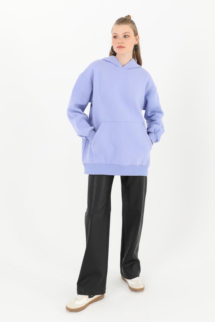 PUANE Kapüşonlu Basic Sweat 32109 - İndigo  Sweatshirt 
