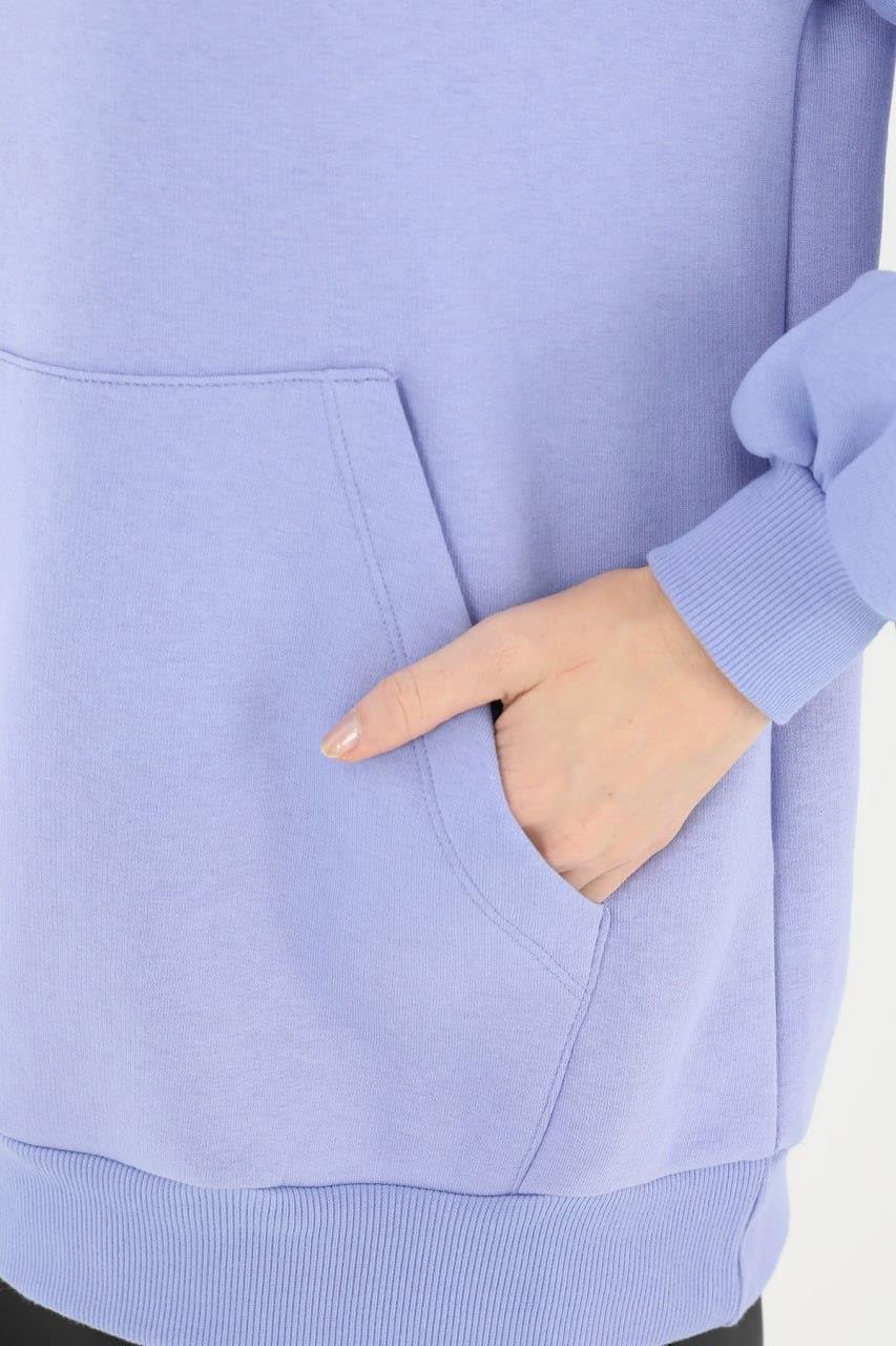 PUANE Kapüşonlu Basic Sweat 32109 - İndigo  Sweatshirt 