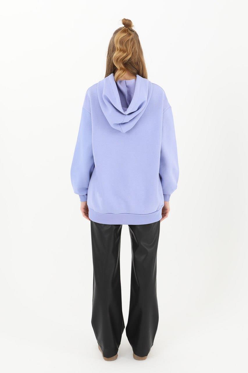 PUANE Kapüşonlu Basic Sweat 32109 - İndigo  Sweatshirt 