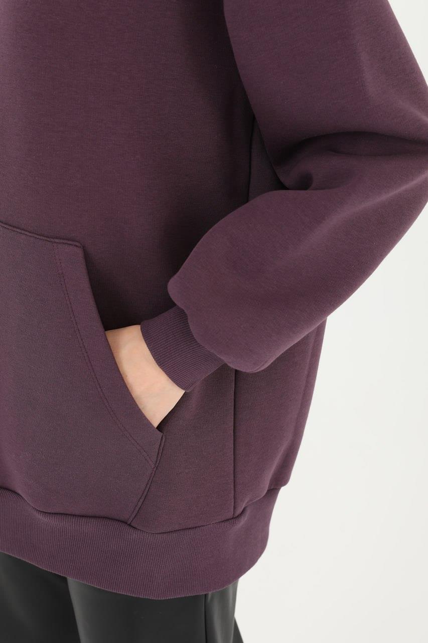 PUANE Kapüşonlu Basic Sweat 32109 - Mor  Sweatshirt 