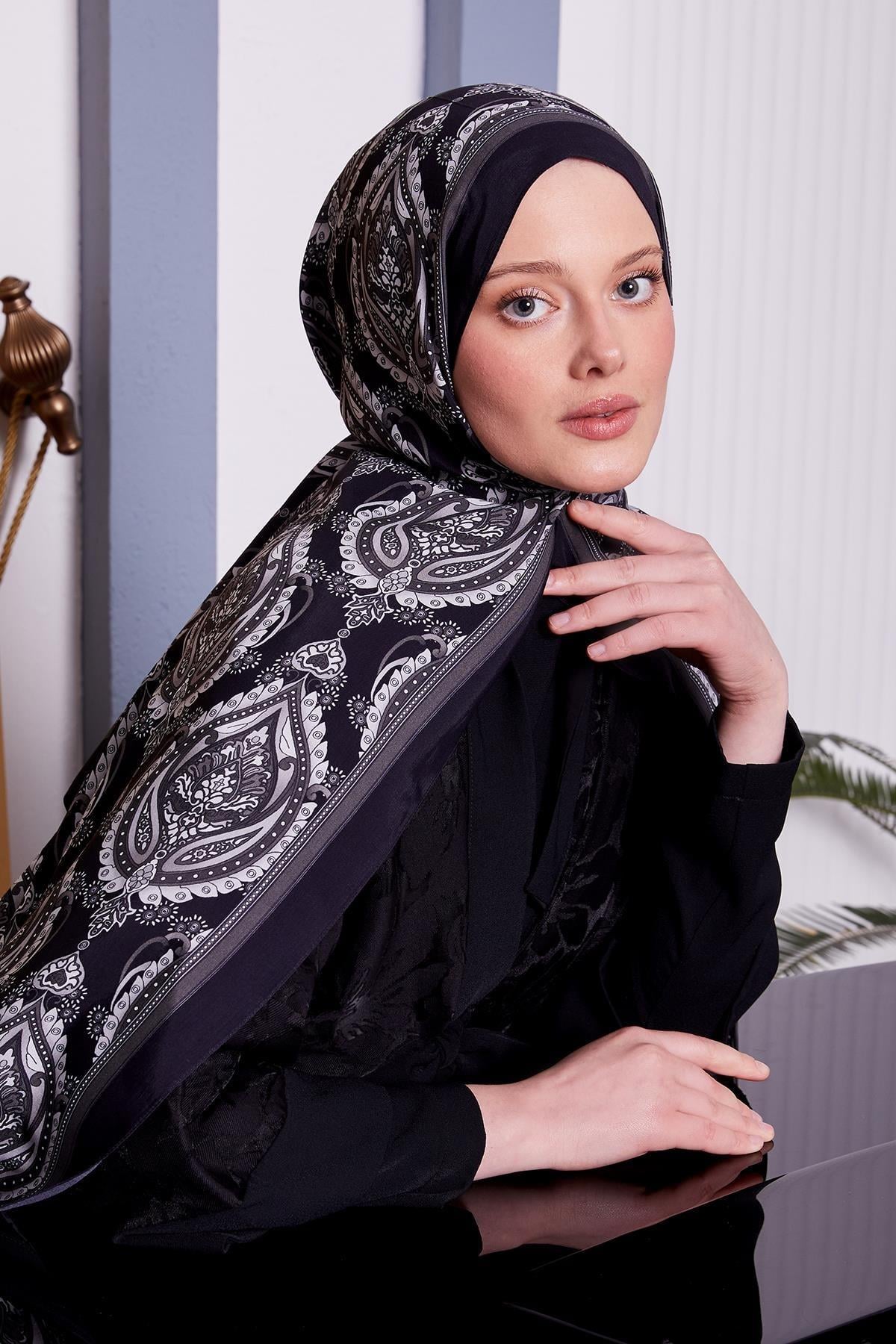 LEVİDOR Levidor 11108-1 Damla Etnik Desen Şal - Siyah Levidor 11108-1 Damla Etnik Desen Şal - Bilen Giyim Şal 