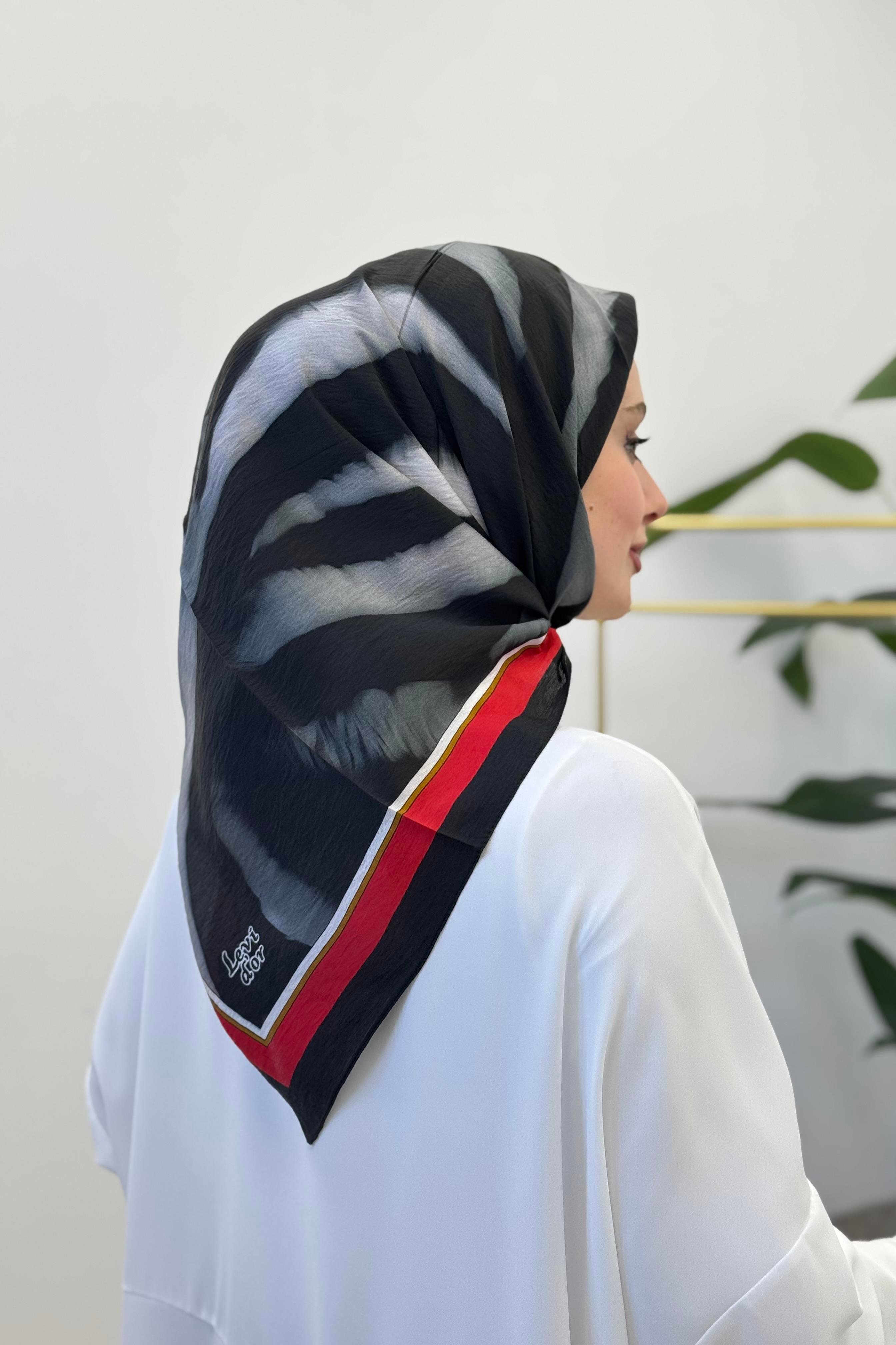 LEVİDOR Levidor 11226 Dalga Desen Renkli Eşarp - Antrasit Levidor 11226 Dalga Desen Renkli Eşarp - Bilen Giyim Eşarp 