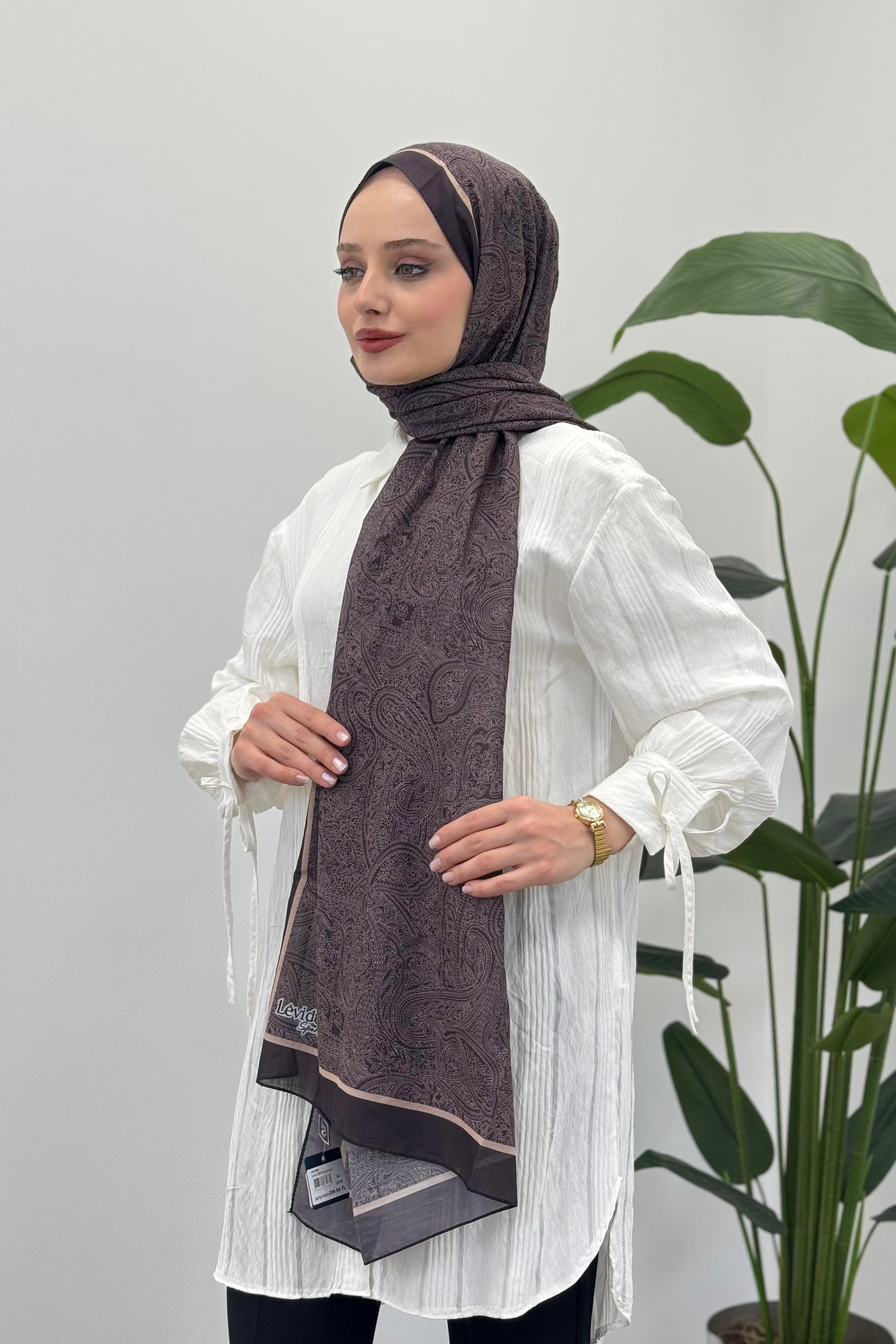 LEVİDOR Levidor 11290 Paisley Desen Şal - Acı Kahve Levidor 11290 Paisley Desen Şal - Bilen Giyim Şal 