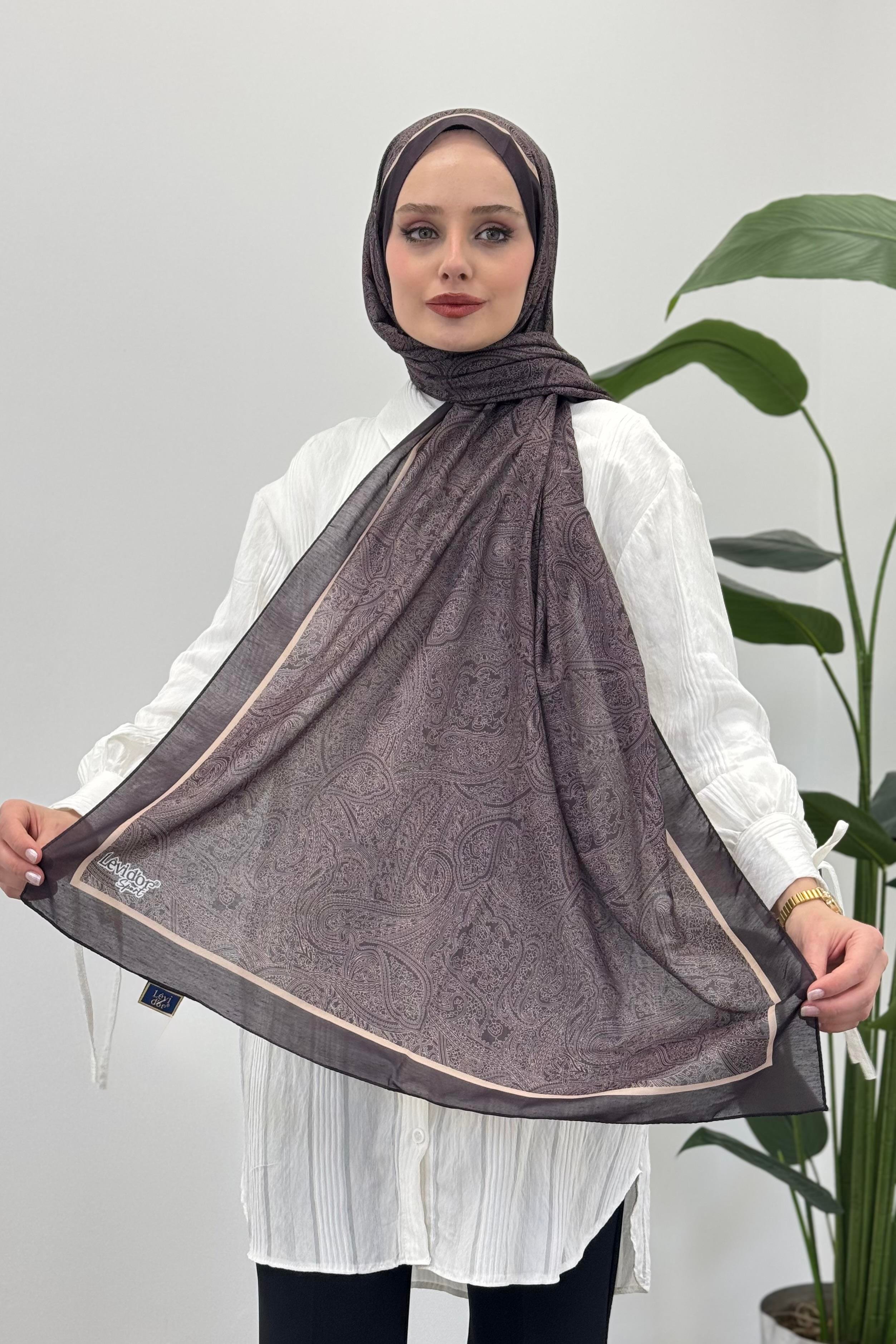 LEVİDOR Levidor 11290 Paisley Desen Şal - Acı Kahve Levidor 11290 Paisley Desen Şal - Bilen Giyim Şal 