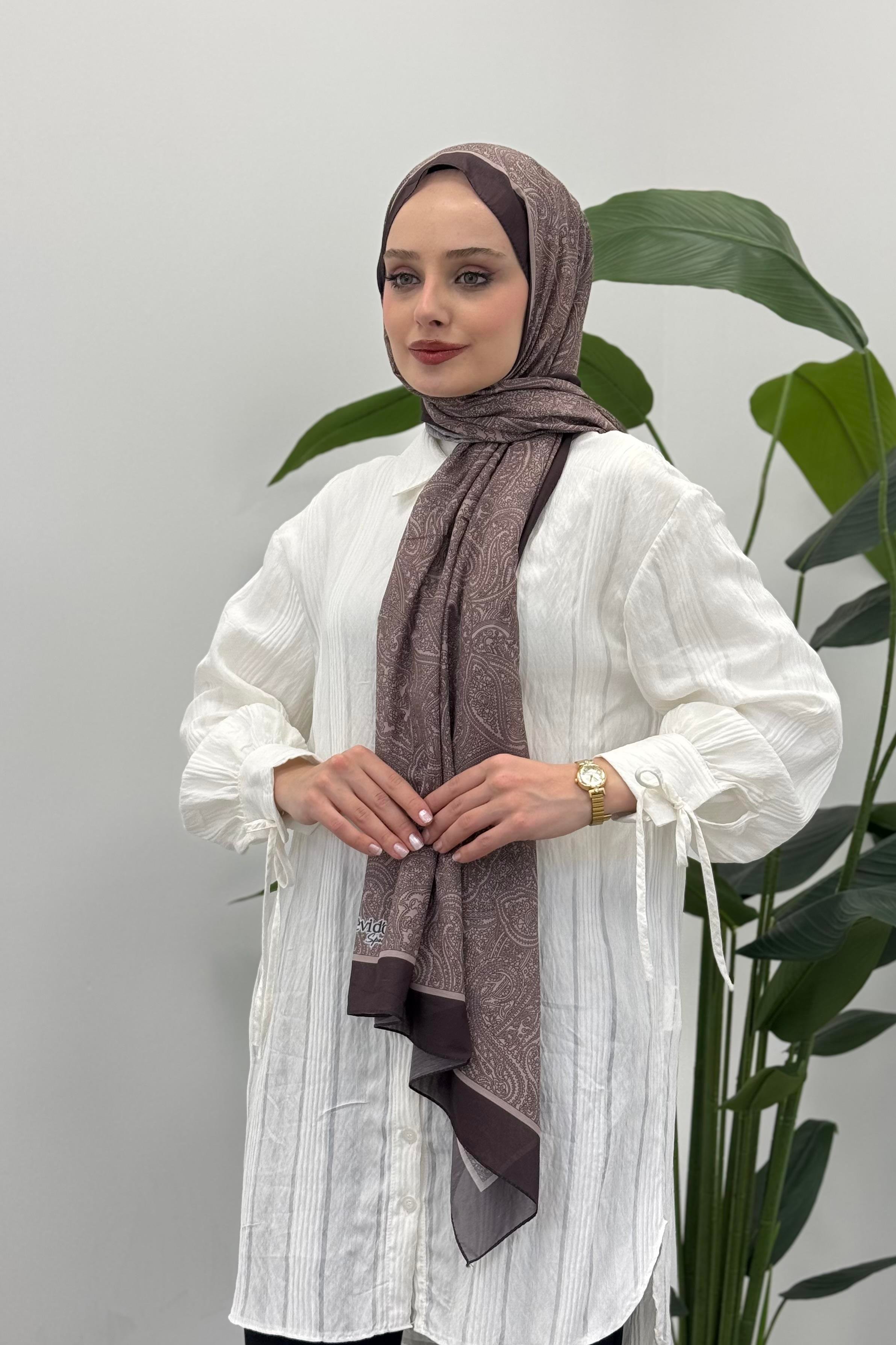 LEVİDOR Levidor 11290 Paisley Desen Şal - Kahve Levidor 11290 Paisley Desen Şal - Bilen Giyim Şal 