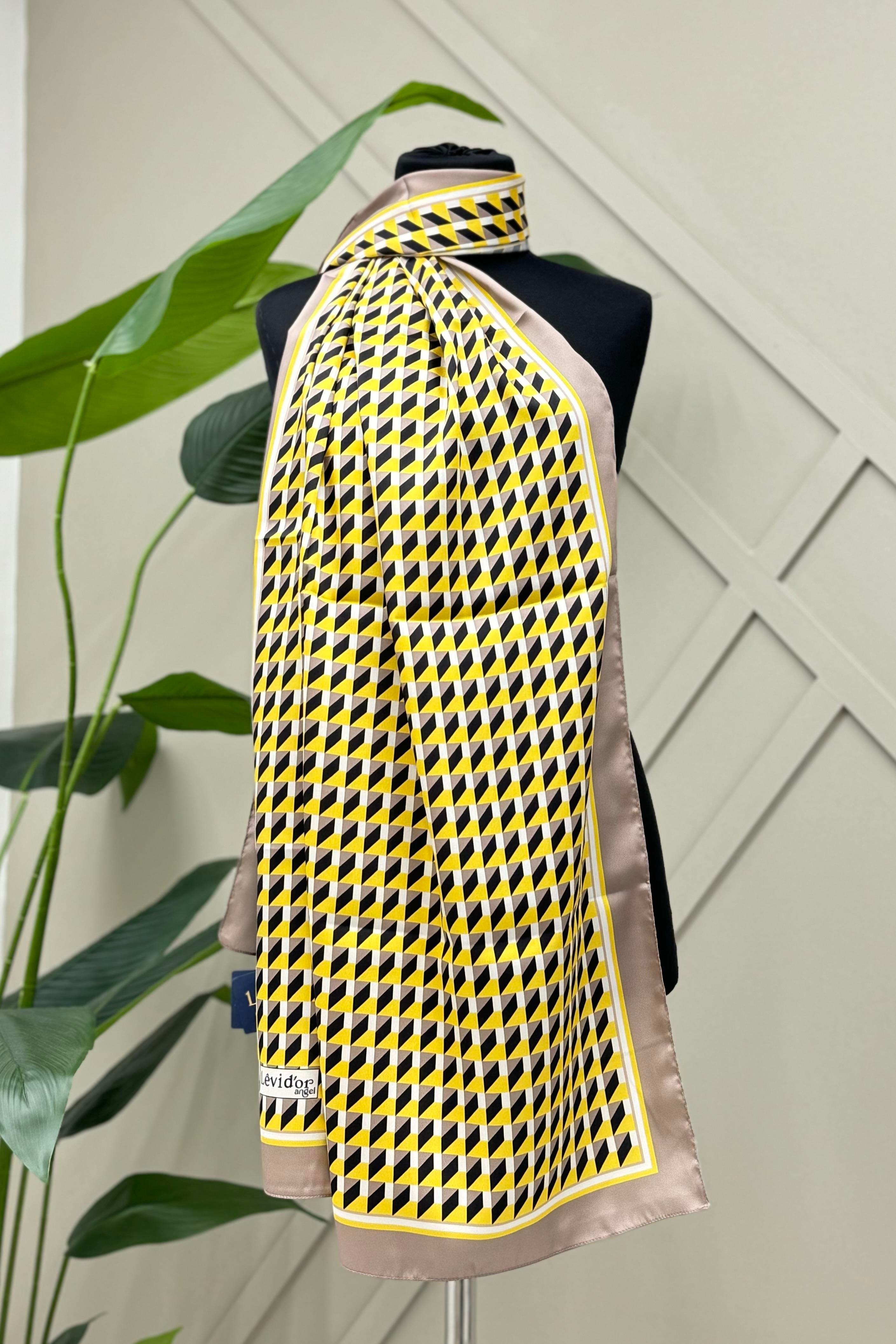 LEVİDOR Levidor 17832 Geometrik Desen Angel Şal - Kum Beji  Şal