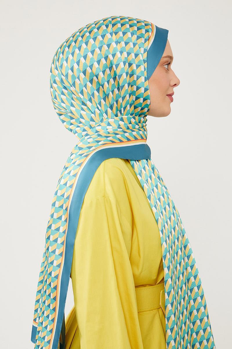 LEVİDOR Levidor 17832 Geometrik Desen Angel Şal - Petrol Levidor 17832 Geometrik Desen Angel Şal - Petrol - Bilen Giyim  Şal 