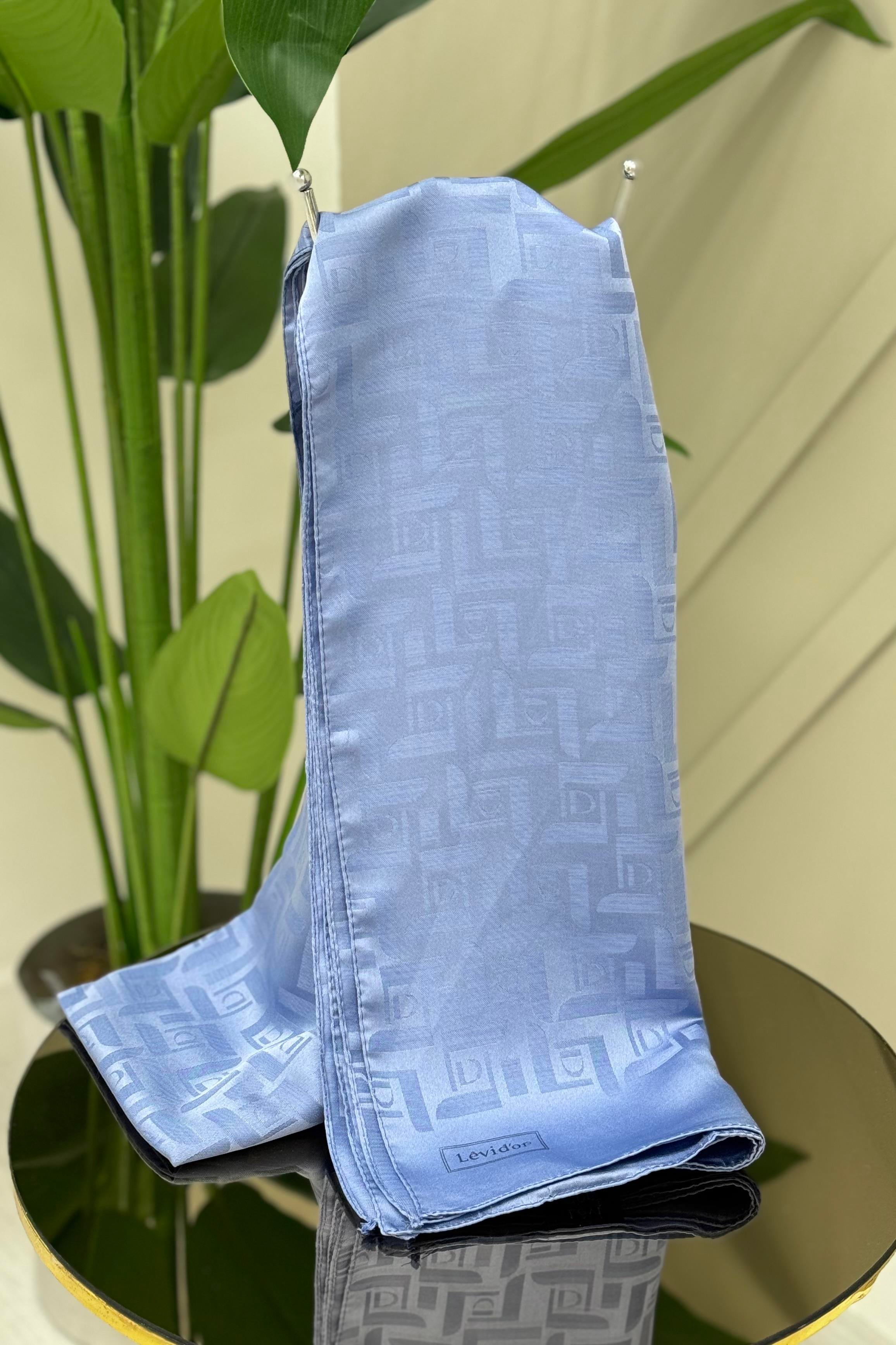 LEVİDOR Levidor 17886 Blue Jakar Şal - Açık Mavi  Şal 