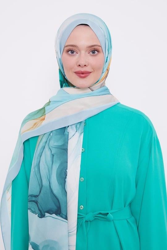 LEVİDOR Levidor 18212 Soyut Baskılı Şal - Çağla  Şal 