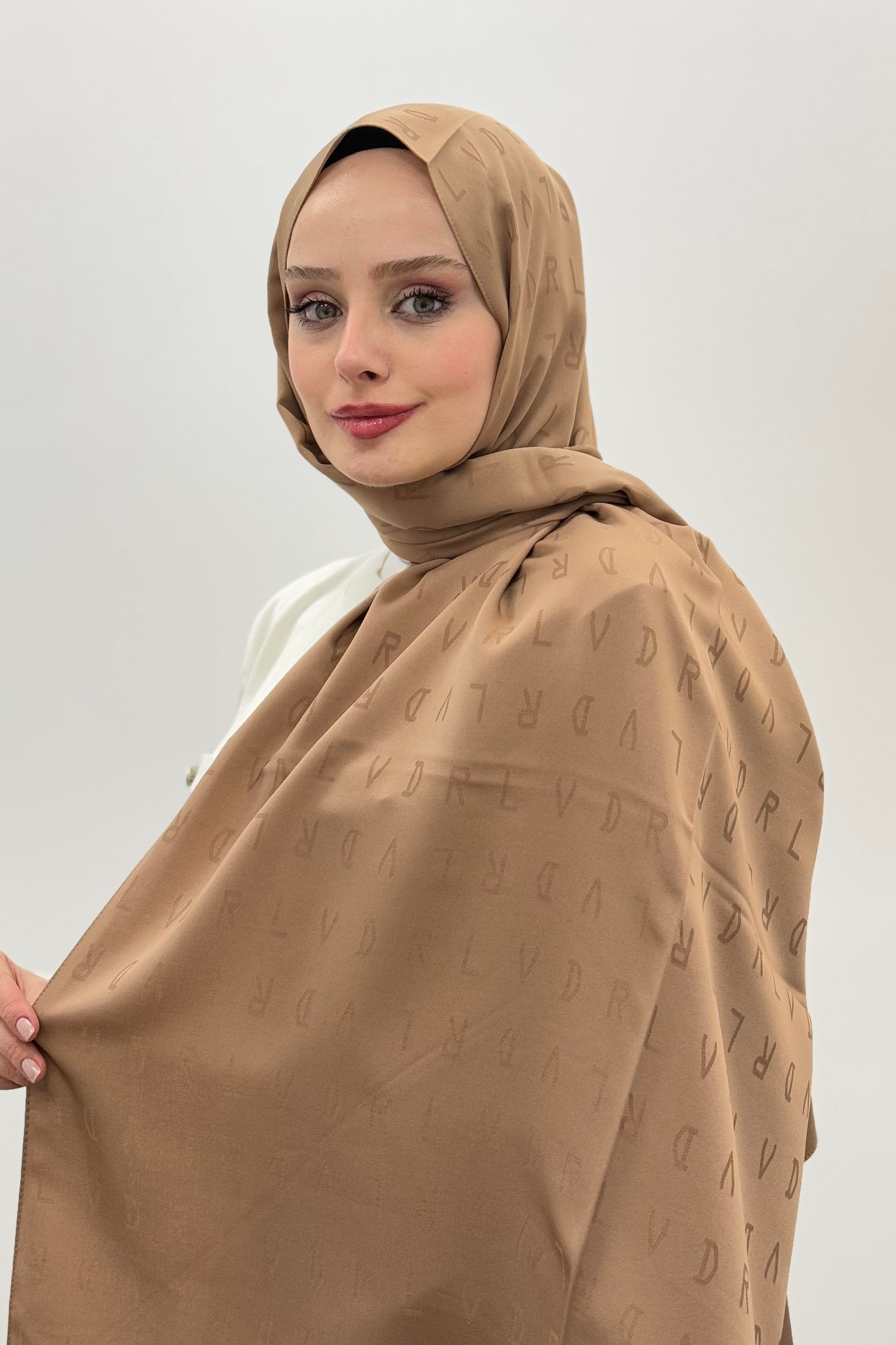 LEVİDOR Levidor 18559 Blue Jakar Şal - Latte  Şal 