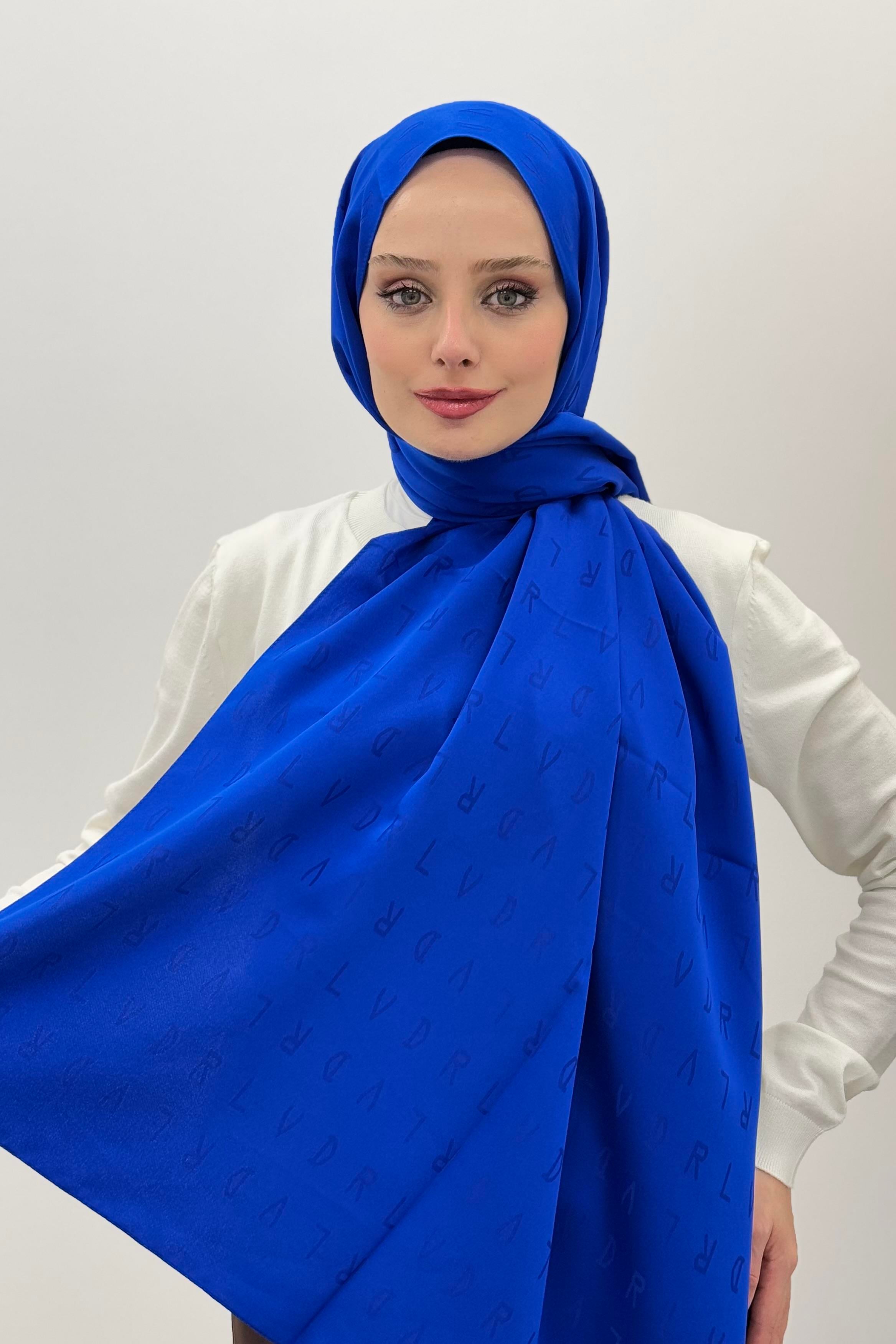 LEVİDOR Levidor 18559 Blue Jakar Şal - Saks  Şal 
