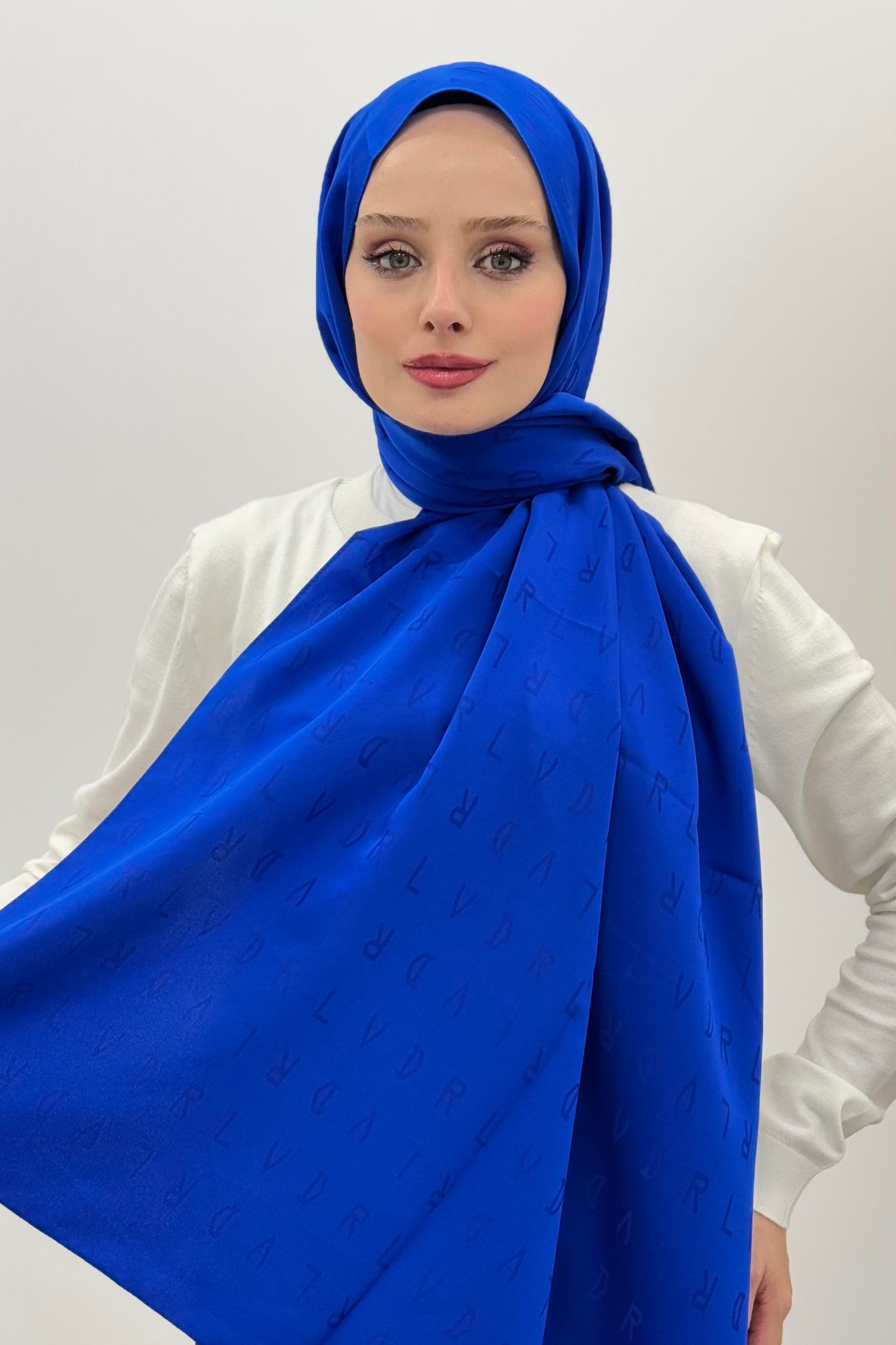 LEVİDOR Levidor 18559 Blue Jakar Şal - Saks  Şal 