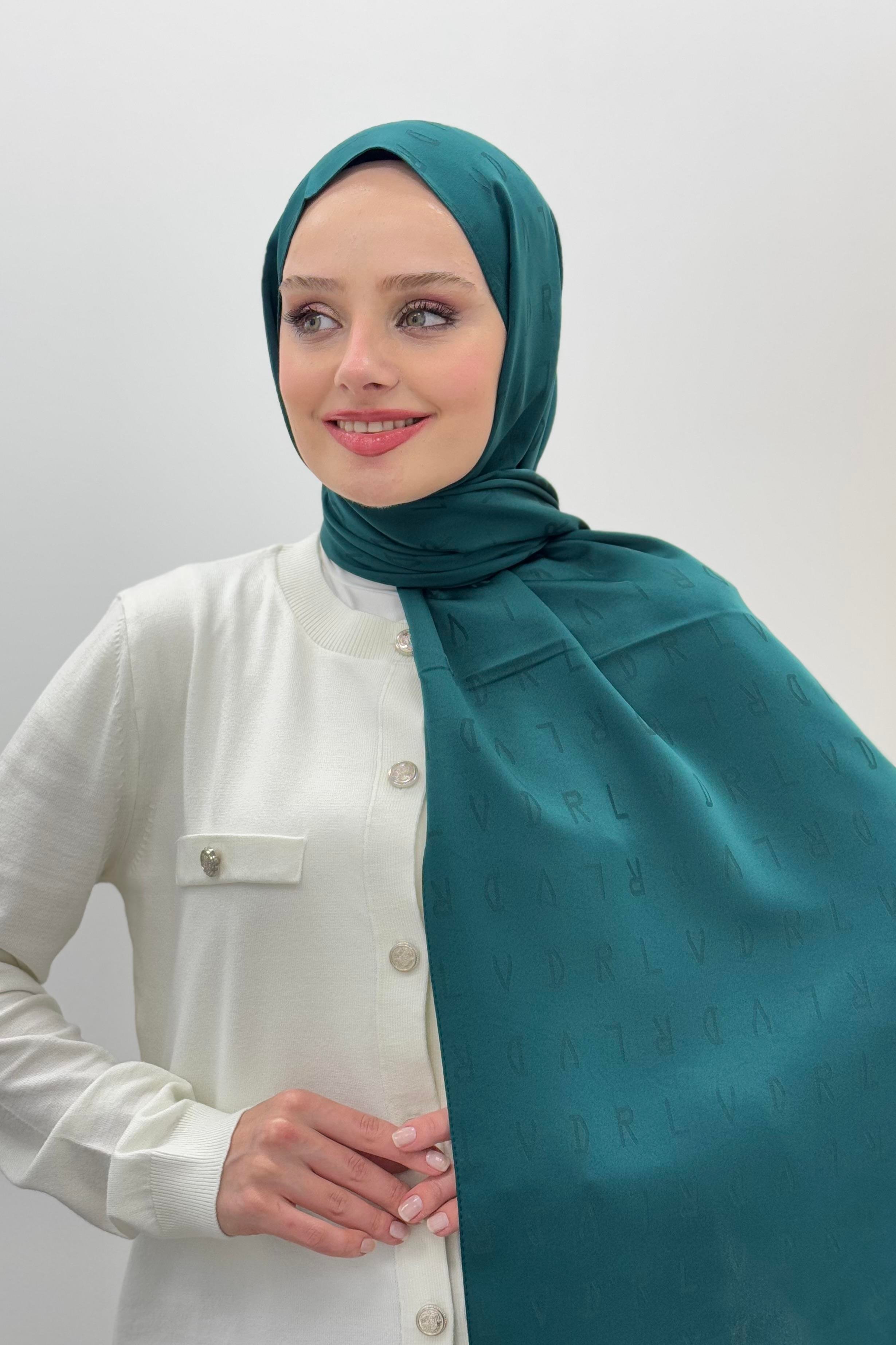 LEVİDOR Levidor 18559 Blue Jakar Şal - Zümrüt  Şal 