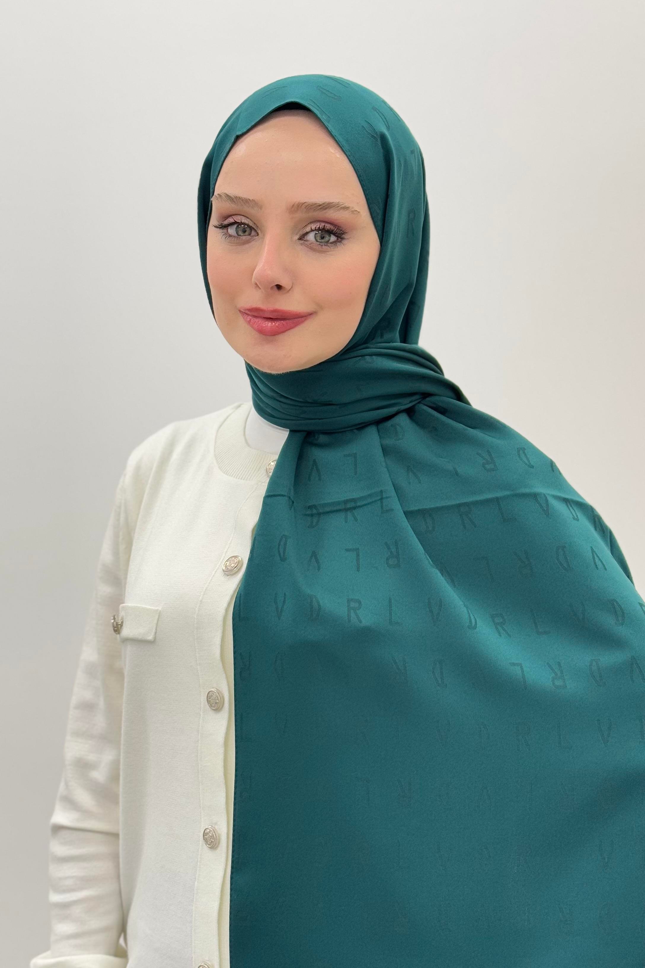 LEVİDOR Levidor 18559 Blue Jakar Şal - Zümrüt  Şal 