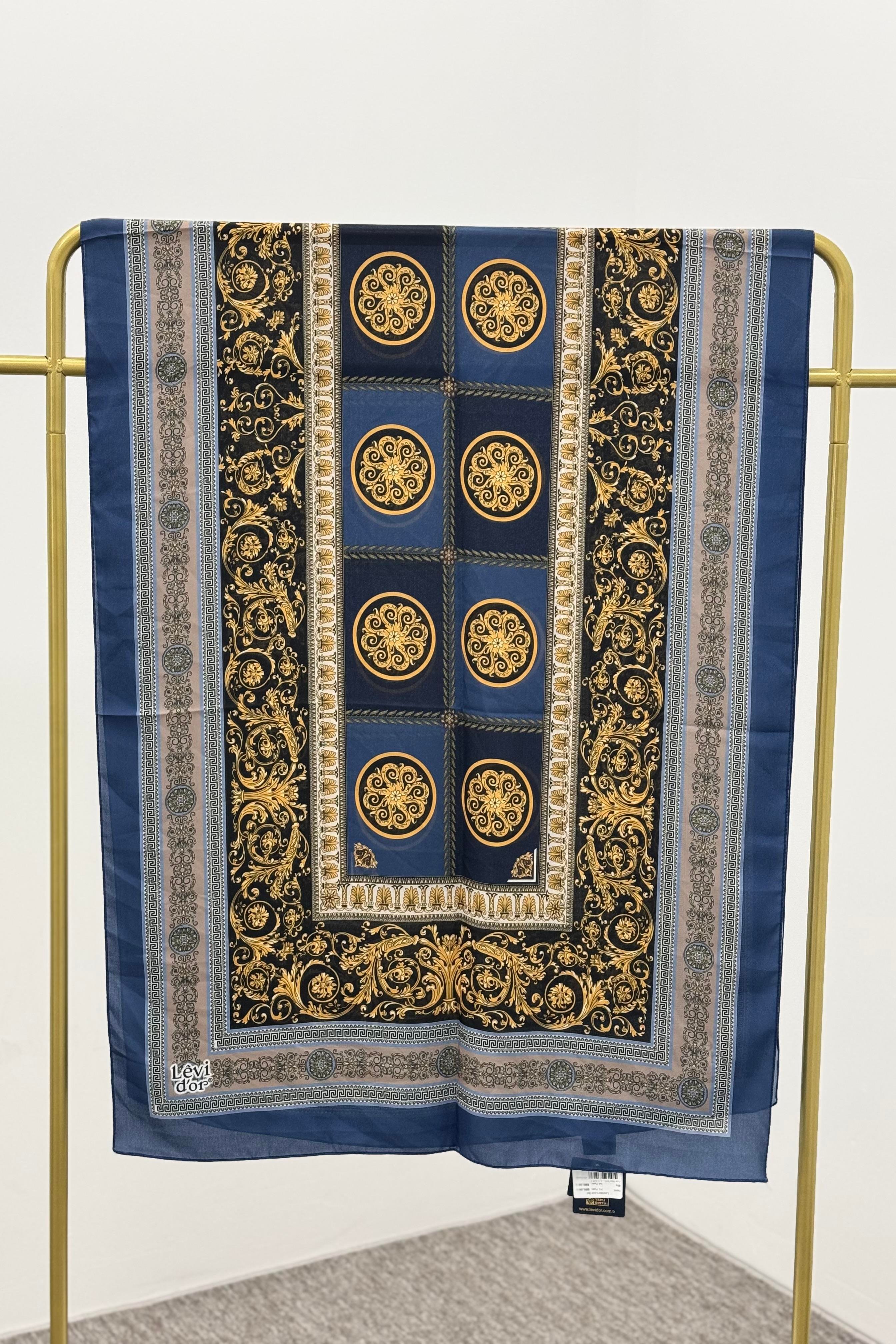 LEVİDOR Levidor 18892 Varak Desenli Love Şal - Lacivert  Şal 