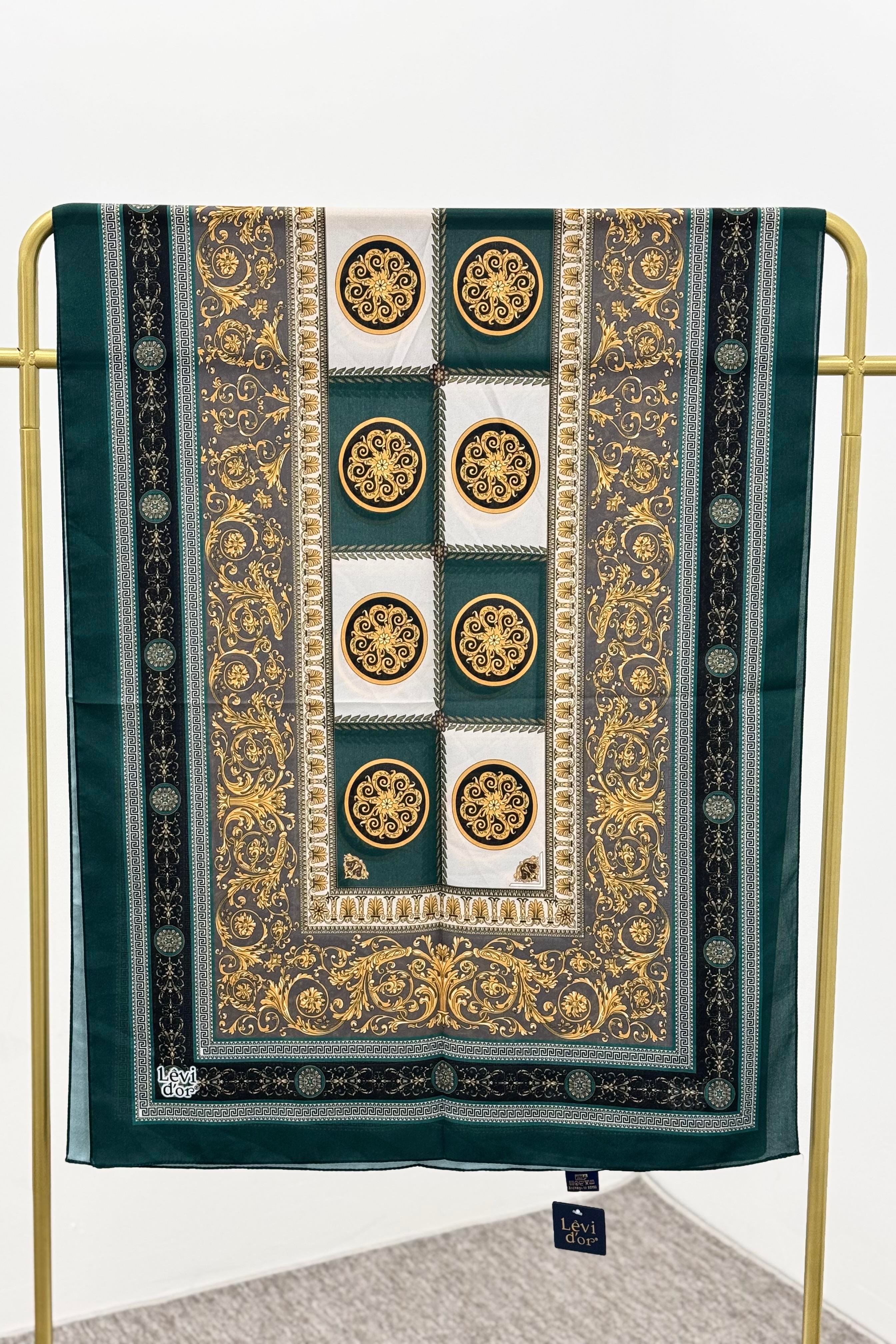 LEVİDOR Levidor 18892 Varak Desenli Love Şal - Zümrüt  Şal 