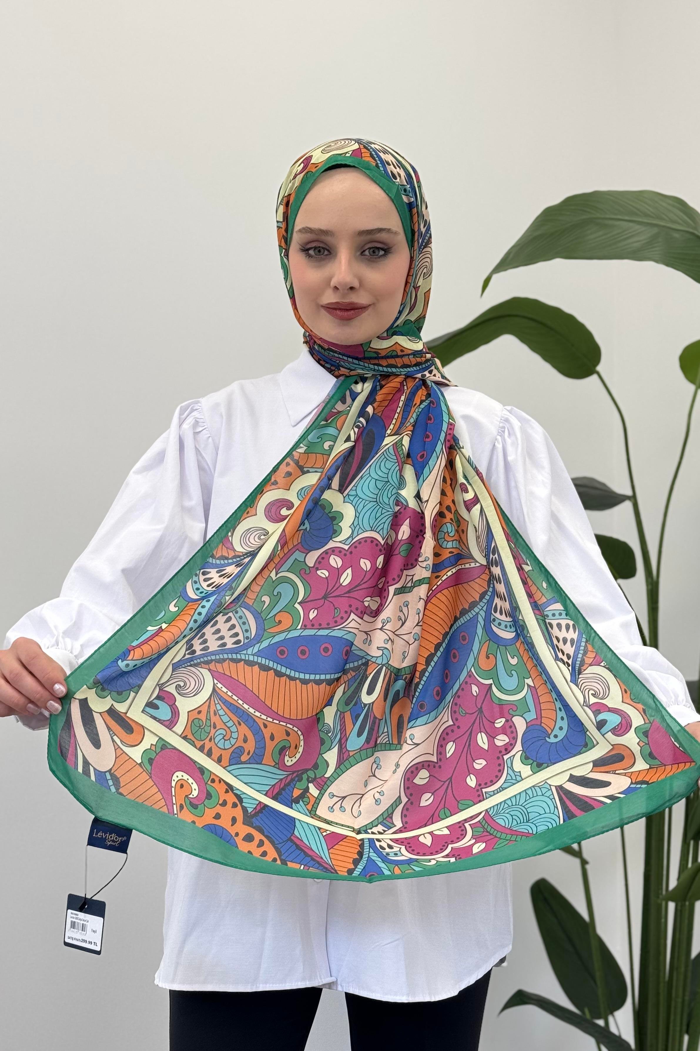 LEVİDOR Levidor 2000 Dalga Desen Şal - Yeşil Levidor 2000 Dalga Desen Şal - Bilen Giyim Şal 