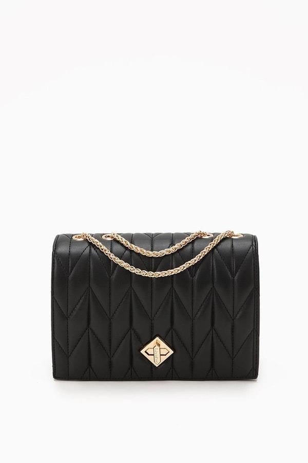 LEVİDOR Levidor 930075 Baklava Dikiş Detay Çanta - Siyah  Çanta 