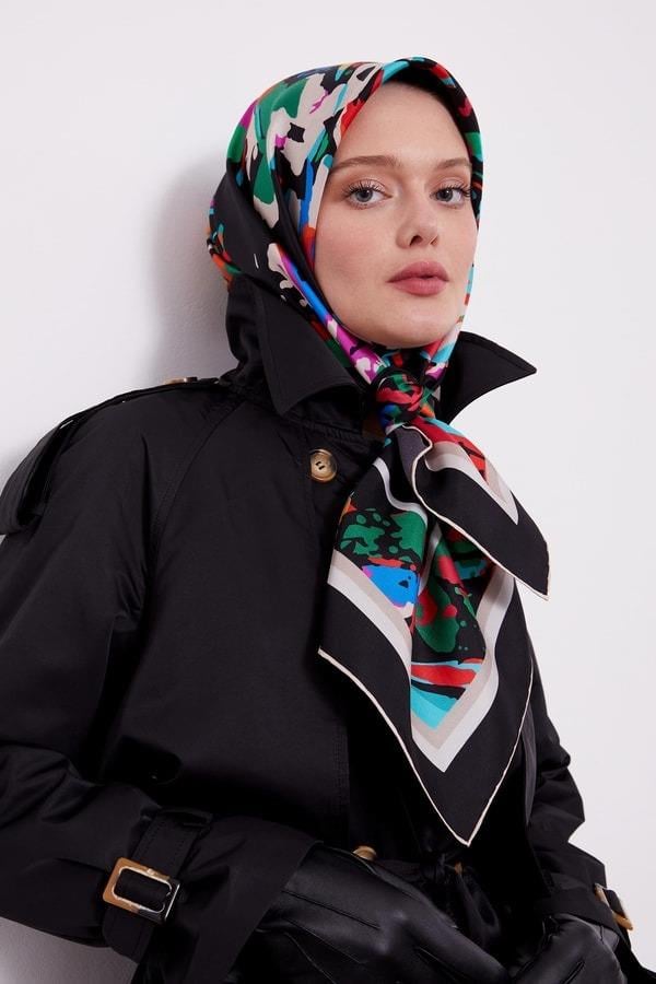 LEVİDOR Levidor I-4129 Twill İpek Eşarp - Tek Renk  Eşarp 