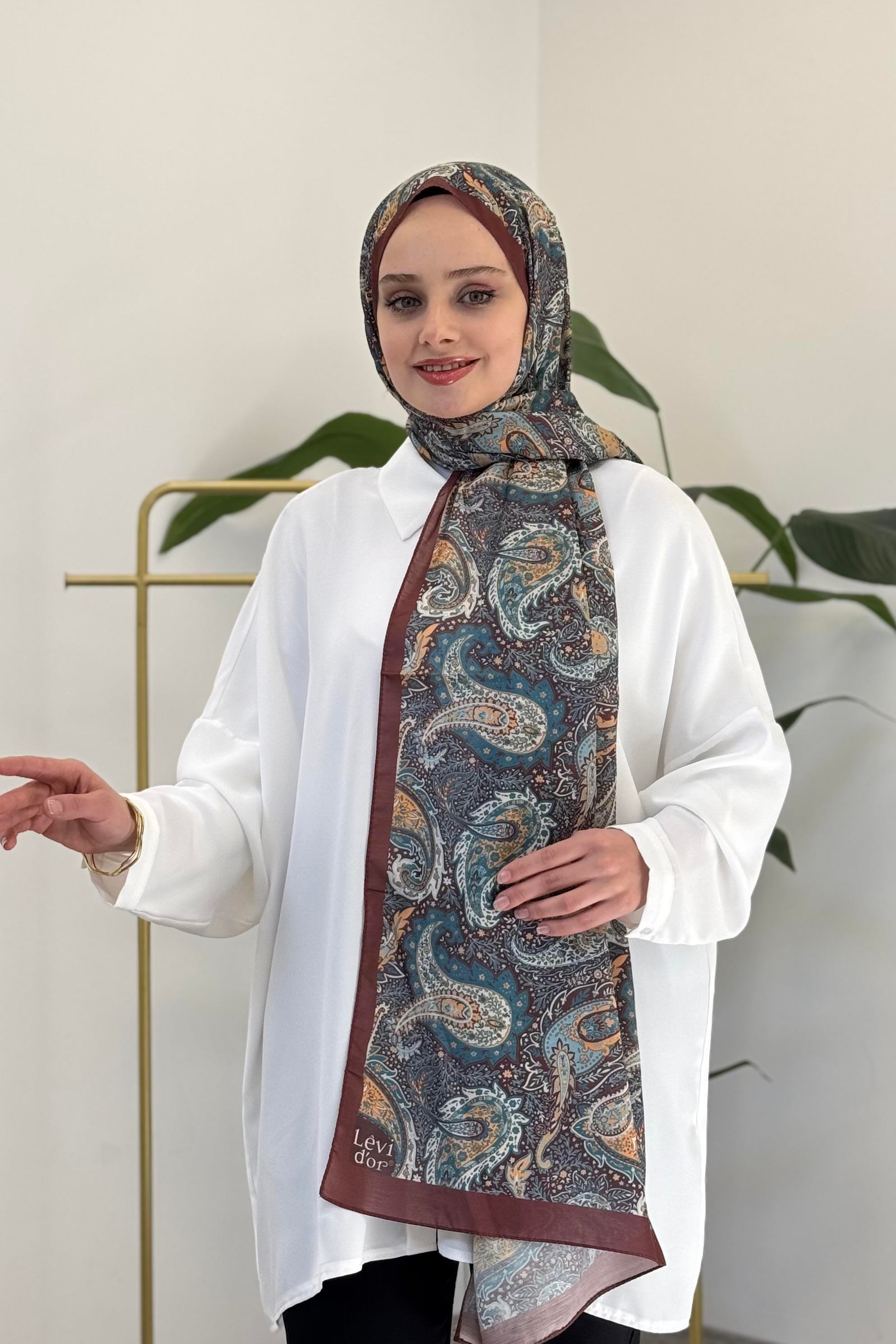 LEVİDOR Levidor Lcs Damla Desen Şal - Kahve Levidor Lcs Damla Desen Şal - Bilen Giyim Şal 