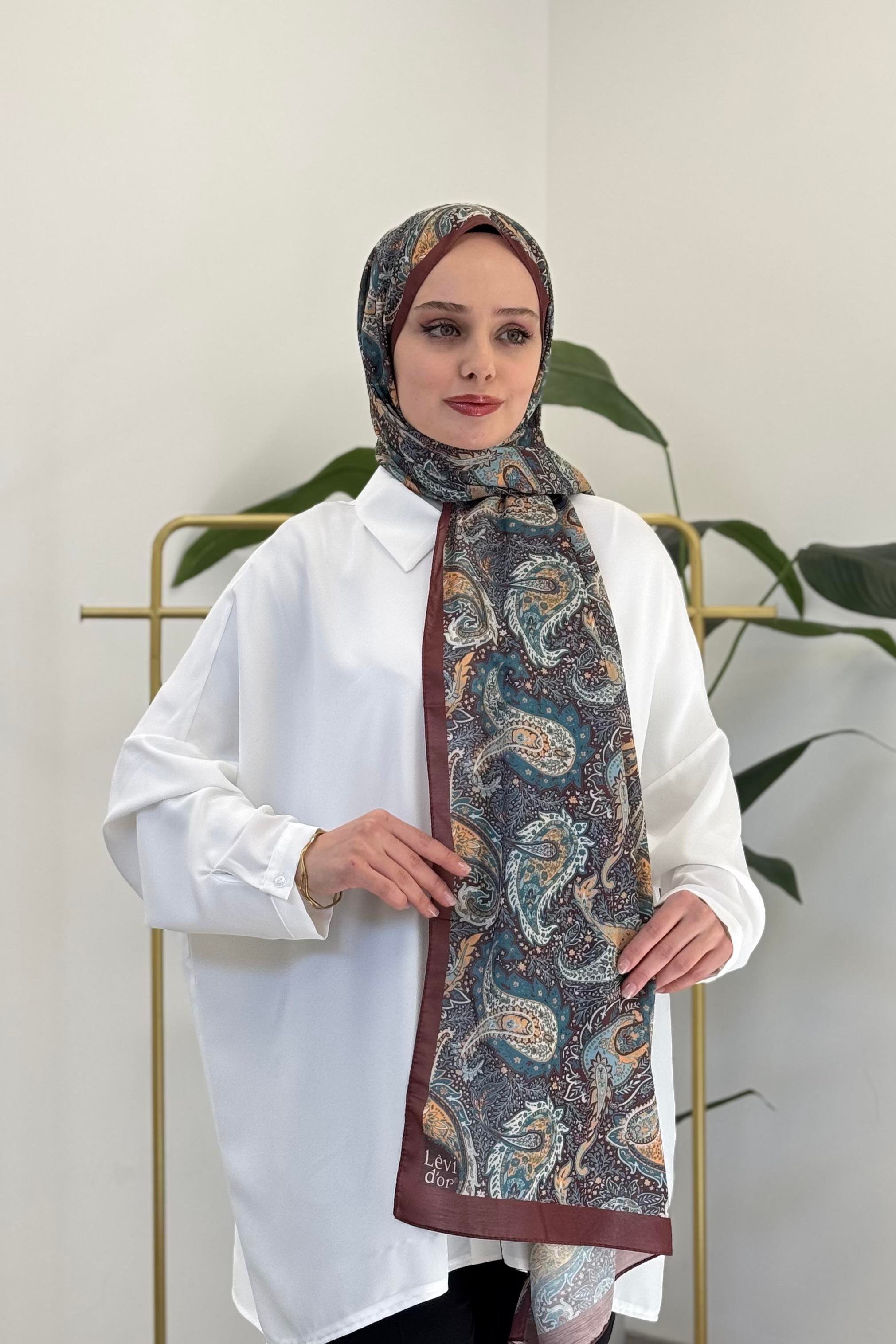 LEVİDOR Levidor Lcs Damla Desen Şal - Kahve Levidor Lcs Damla Desen Şal - Bilen Giyim Şal 