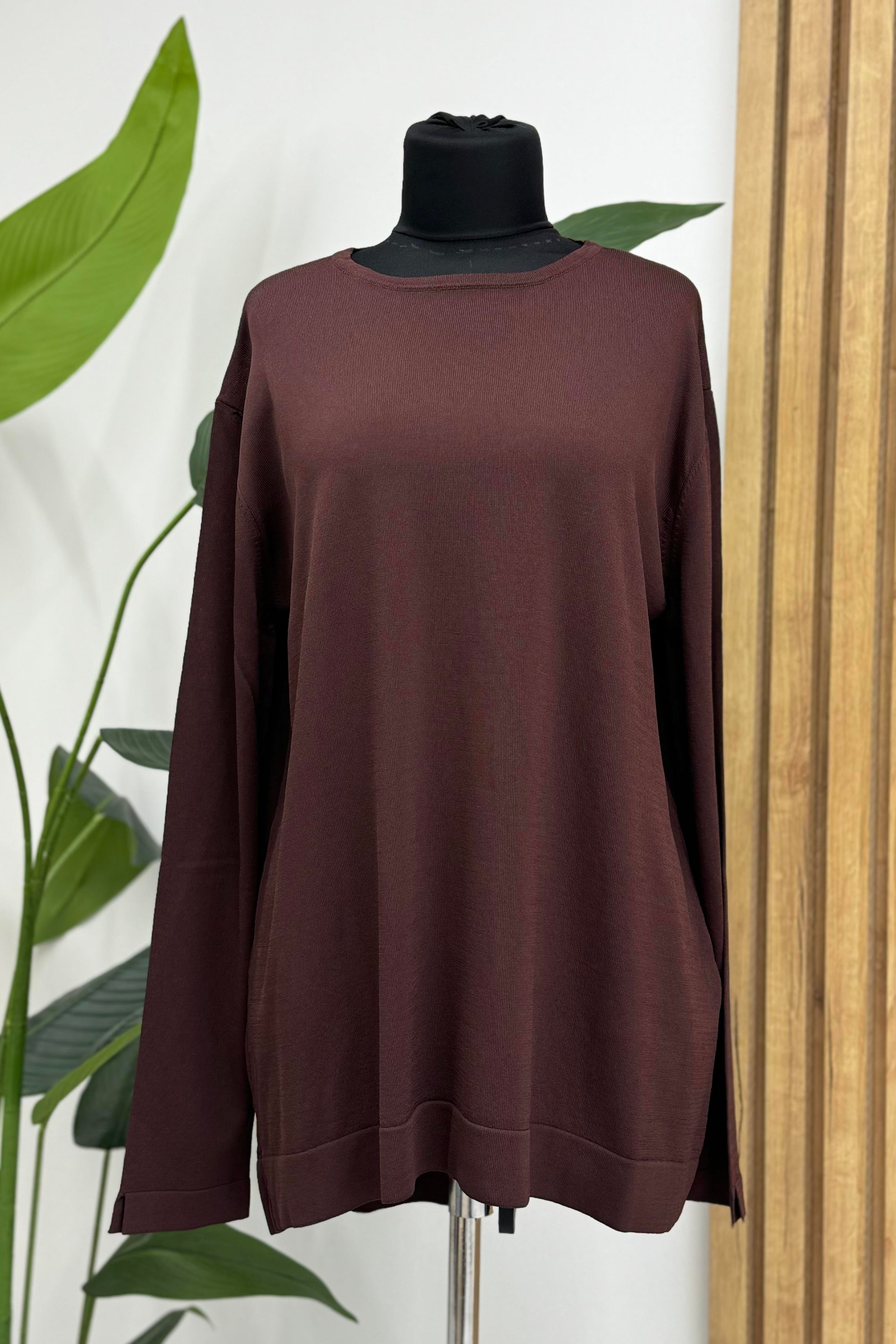 PUANE Merserize Basic Bluz 10481 - Browni  Bluz & Gömlek