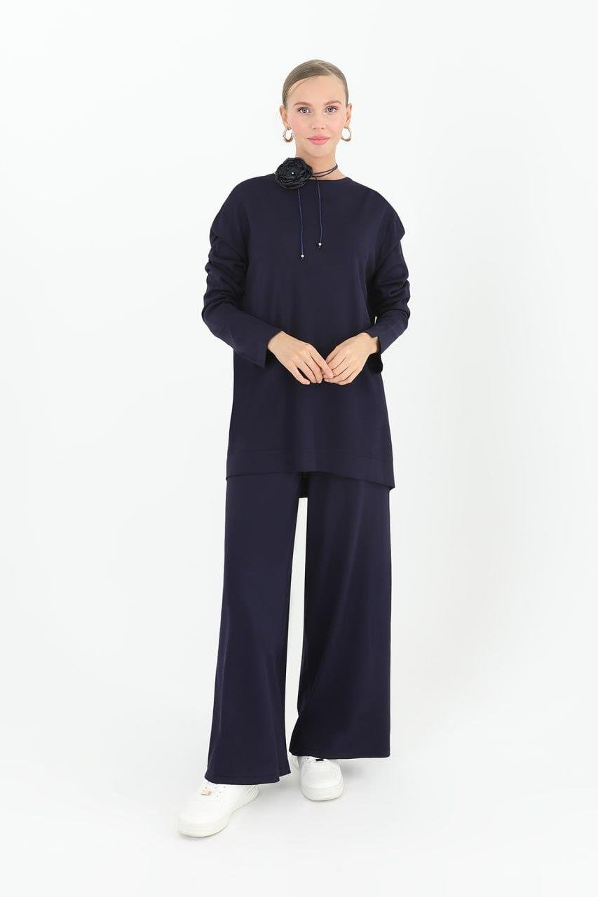 PUANE Merserize Basic Bluz 10481 - F.Navy Merserize Basic Bluz 10481 - F.Navy - Bilen Giyim Bluz & Gömlek