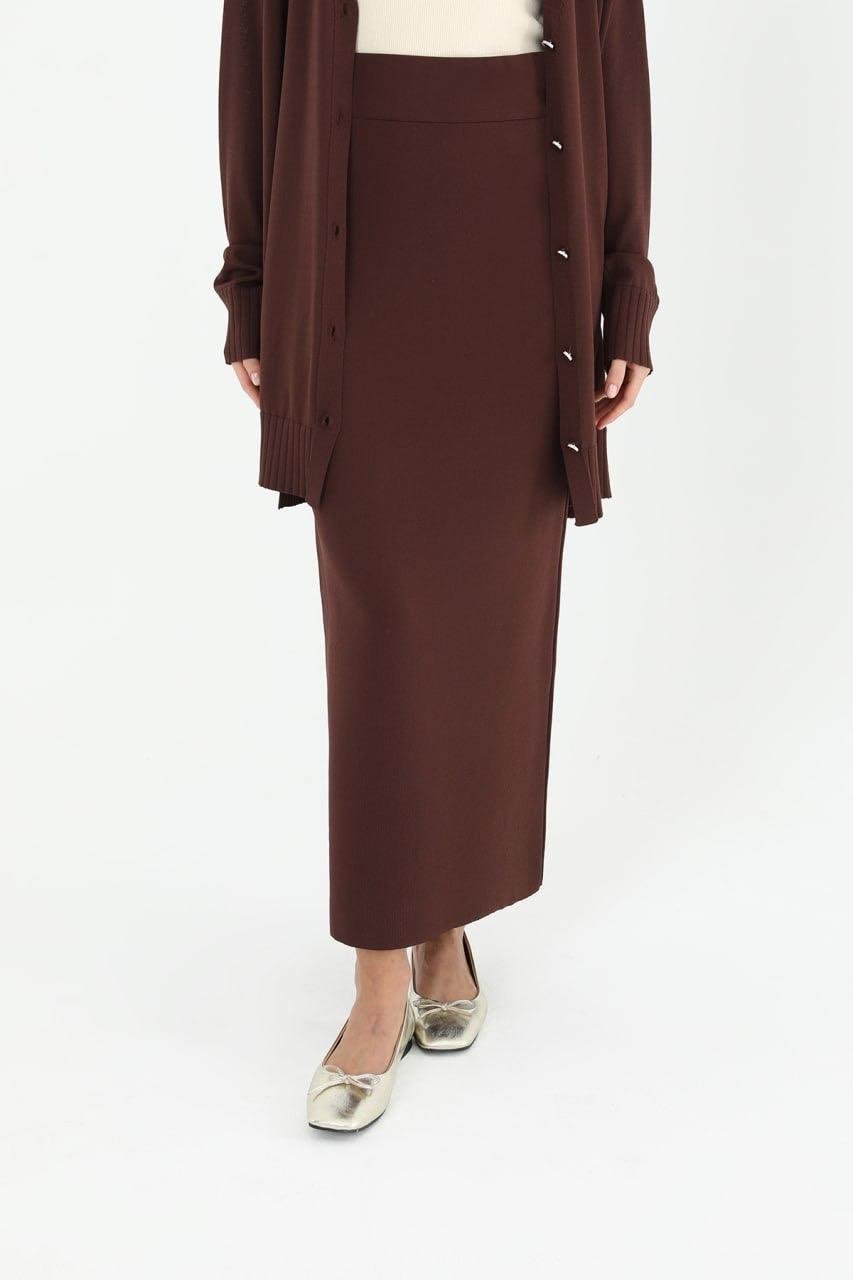 PUANE Merserize Basic Kalem Etek 18176 - Browni Merserize Basic Kalem Etek 18176 - Browni - Bilen Giyim Etek