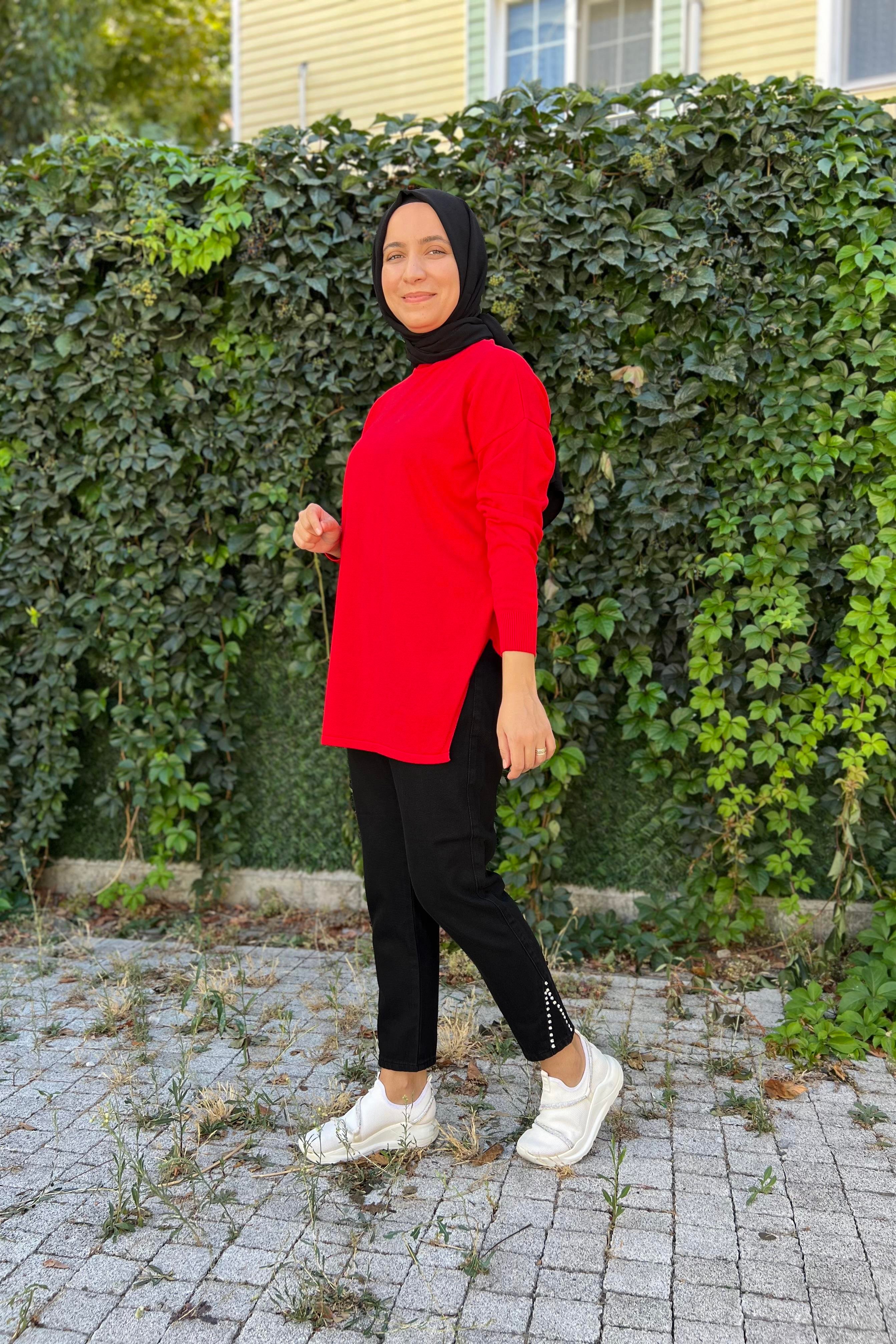 MERWİSH Merwish  700 Diana Tunik - Kırmızı  Tunik