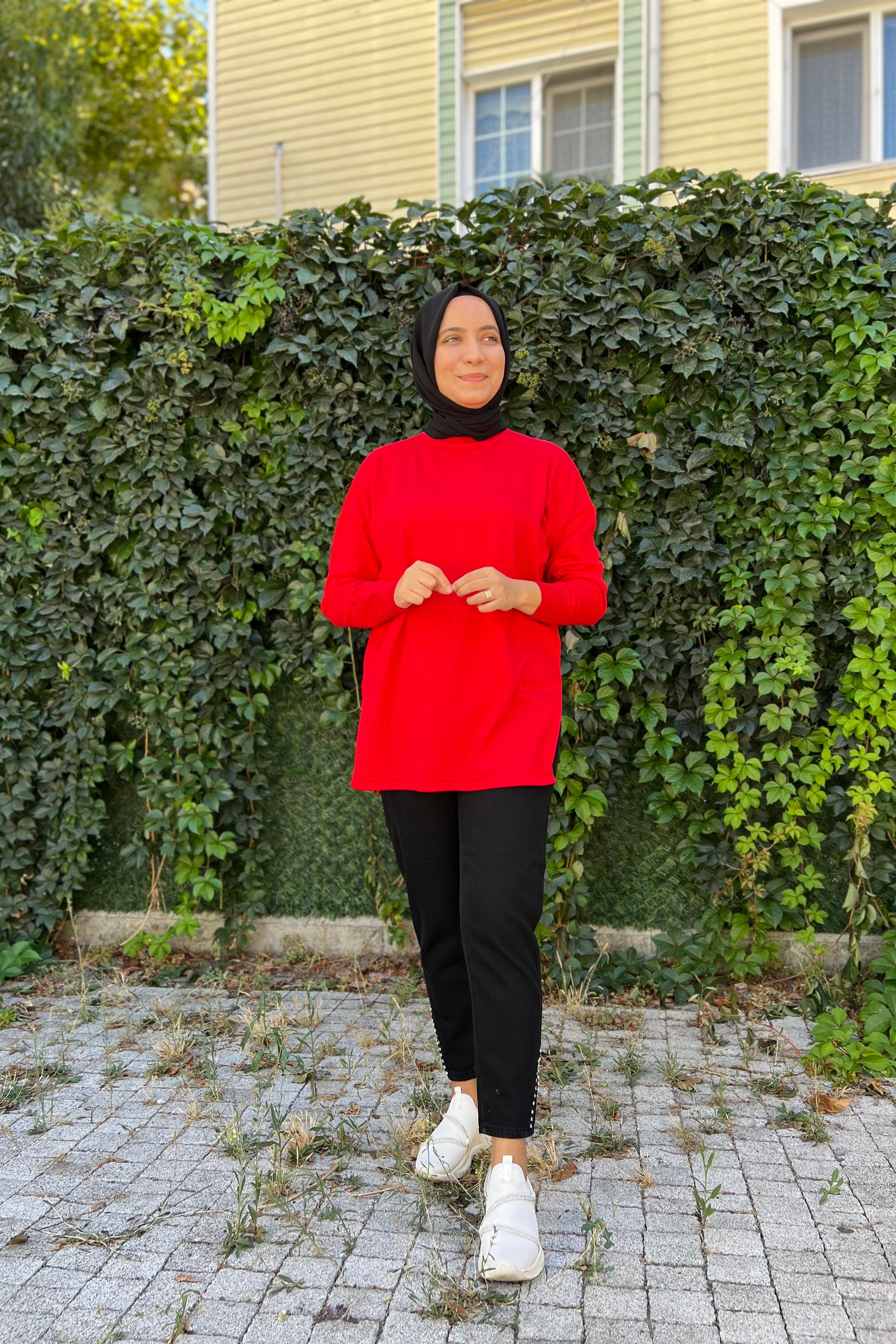 MERWİSH Merwish  700 Diana Tunik - Kırmızı  Tunik