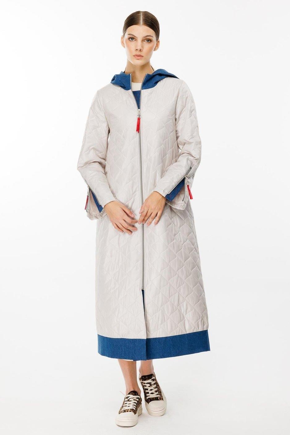 MİCCA Micca 242598 Denim Rouge Kapitone Dolgulu Mont - Gri  Kaban & Mont 