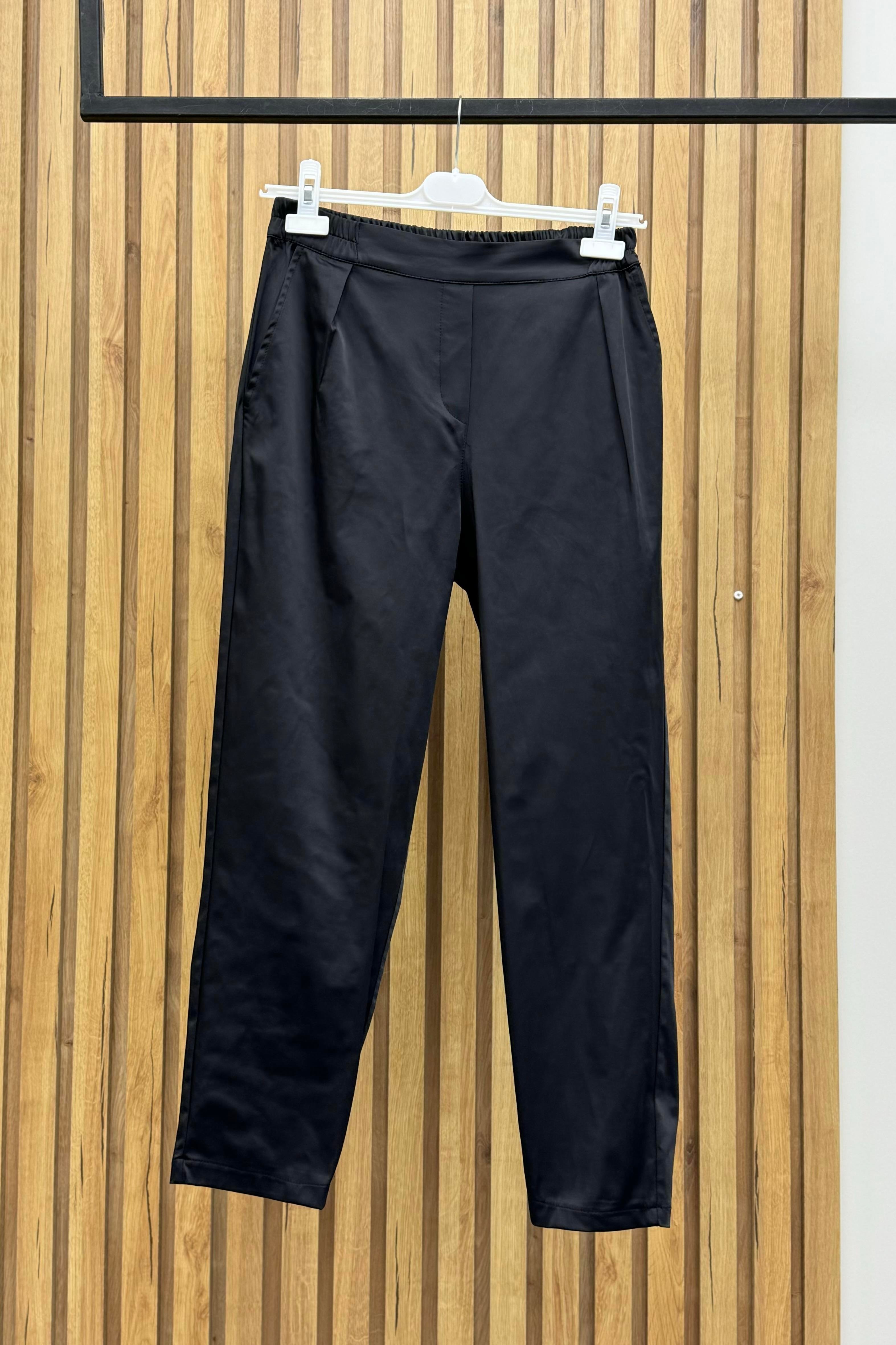 MİSSEMRAMİSS Missemramiss 4433 Saten Pile Pantolon - Siyah  Pantolon