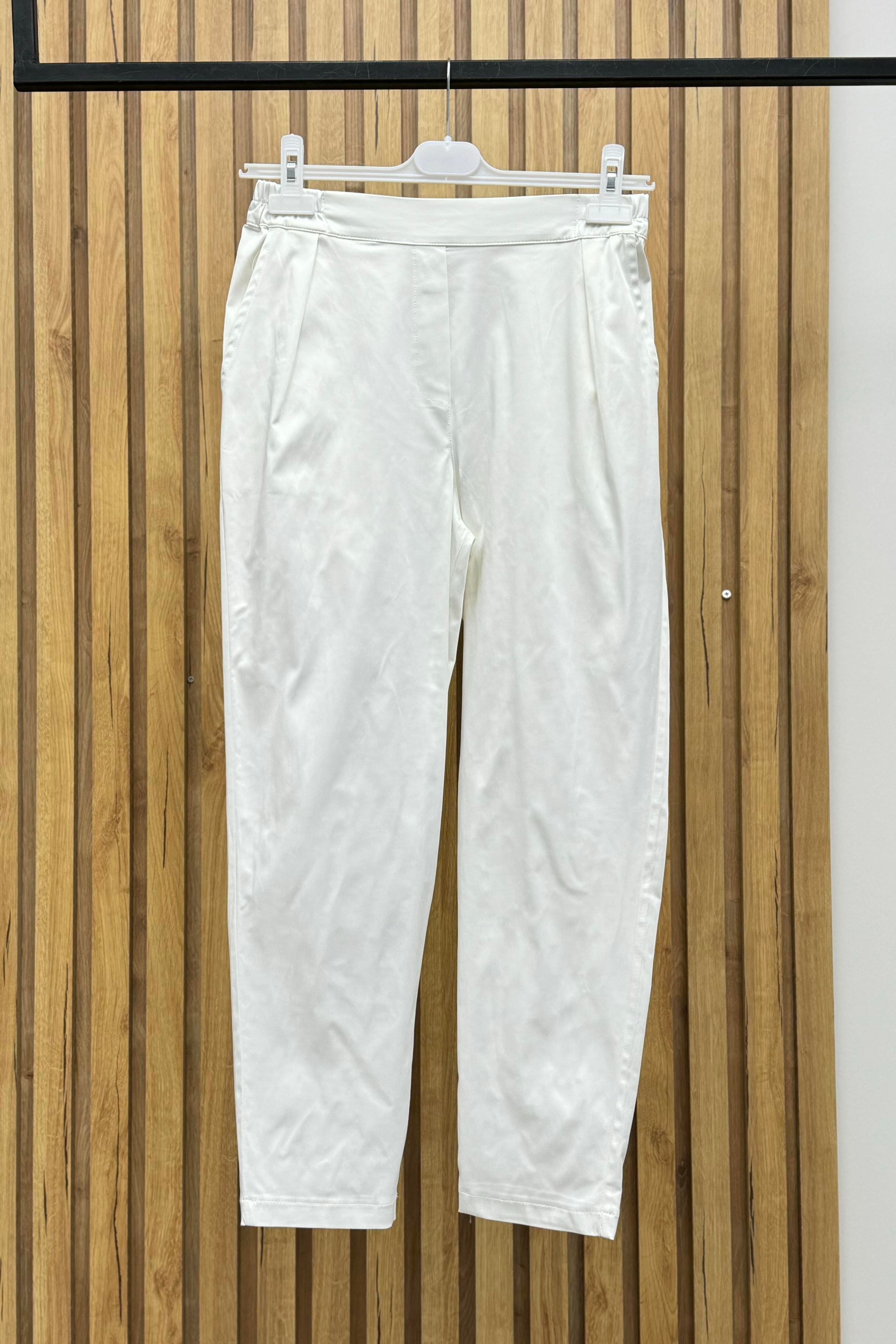 MİSSEMRAMİSS Missemramiss 4433 Saten Pile Pantolon - Ekru  Pantolon