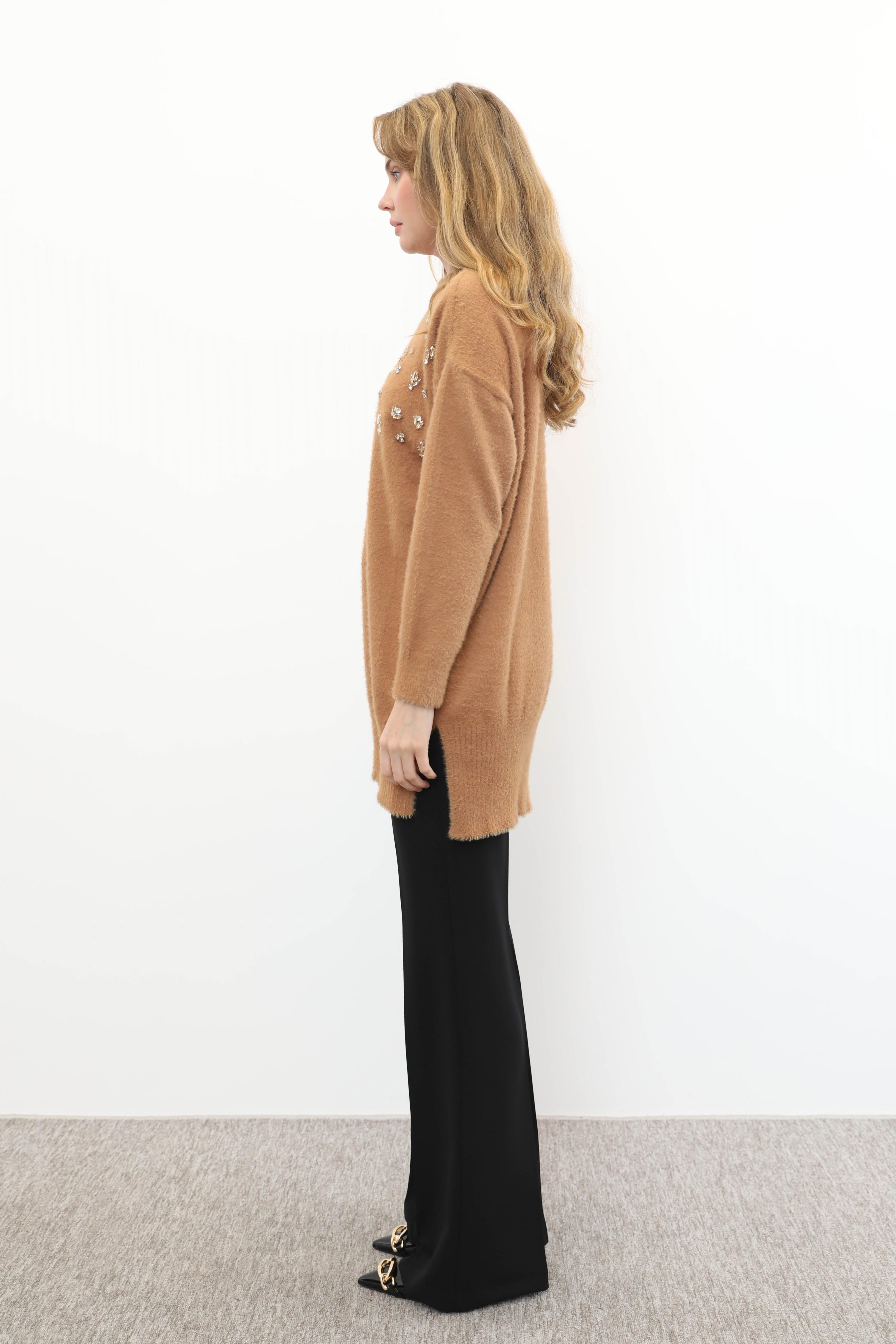 MİSSEMRAMİSS Missemramiss 4572 Maglione Angora Kazak - Camel Missemramiss 4572 Maglione Angora Kazak - Camel - Bilen Giyim Kazak 