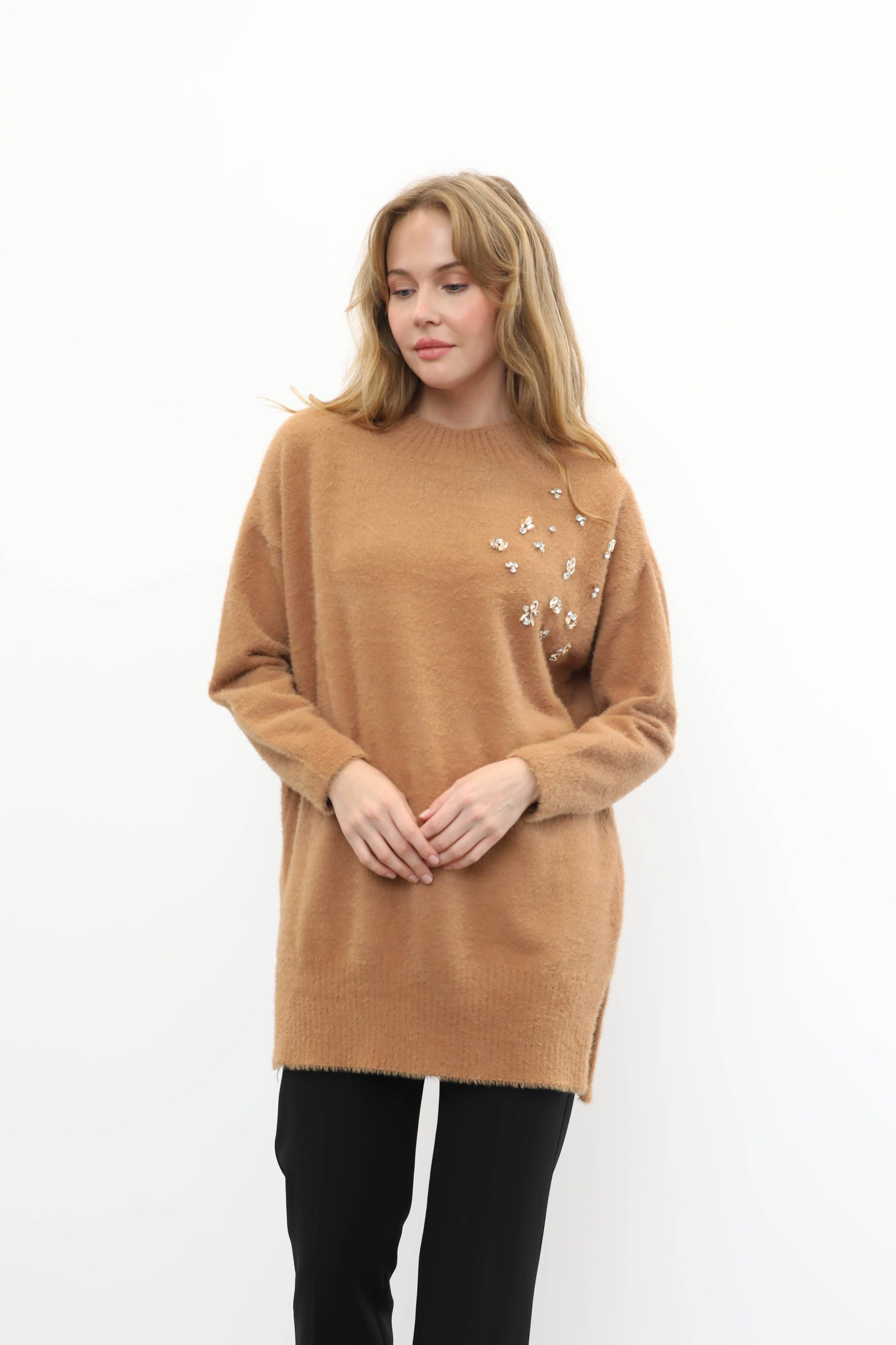 MİSSEMRAMİSS Missemramiss 4572 Maglione Angora Kazak - Camel Missemramiss 4572 Maglione Angora Kazak - Camel - Bilen Giyim Kazak 
